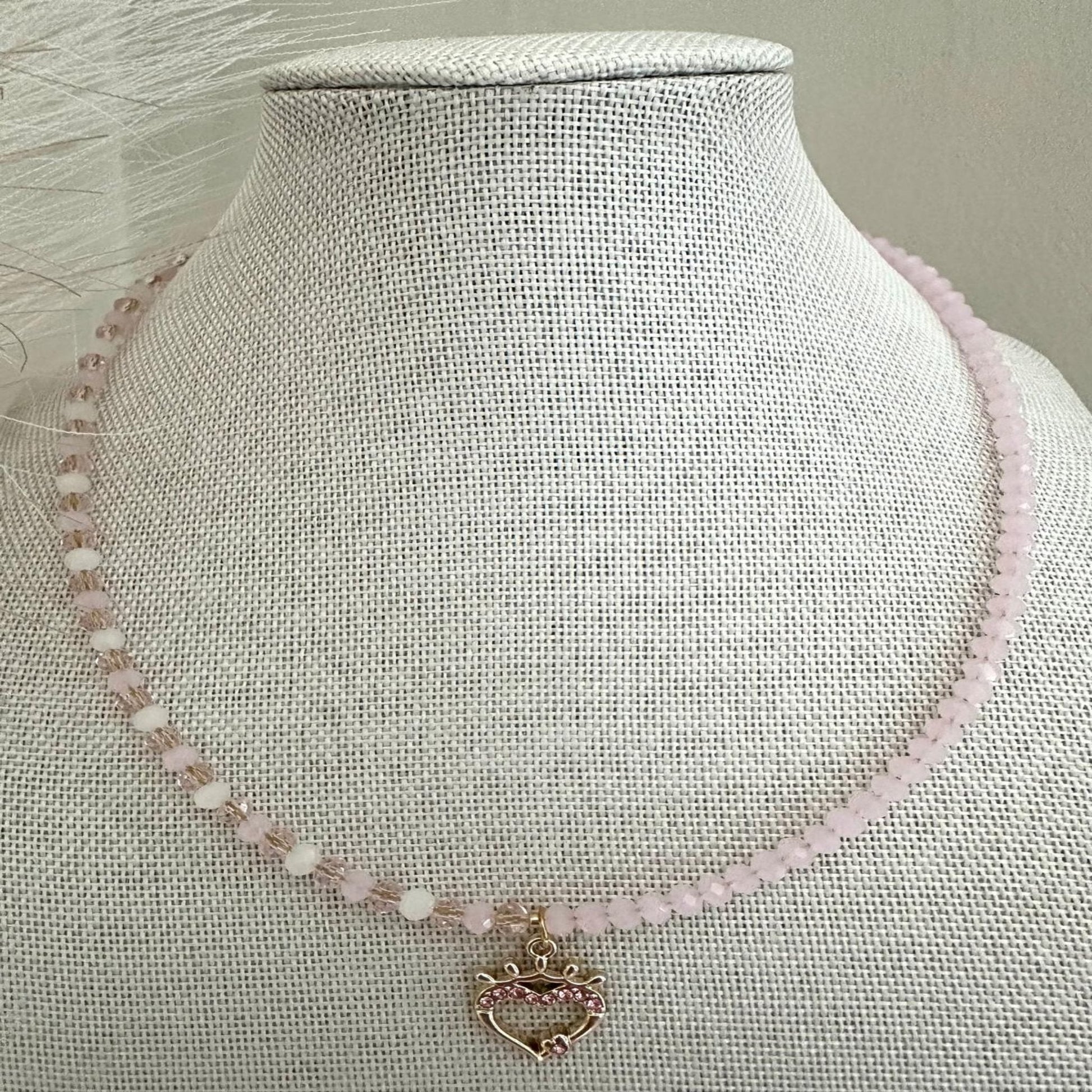 PINK HEART Handmade Necklace 