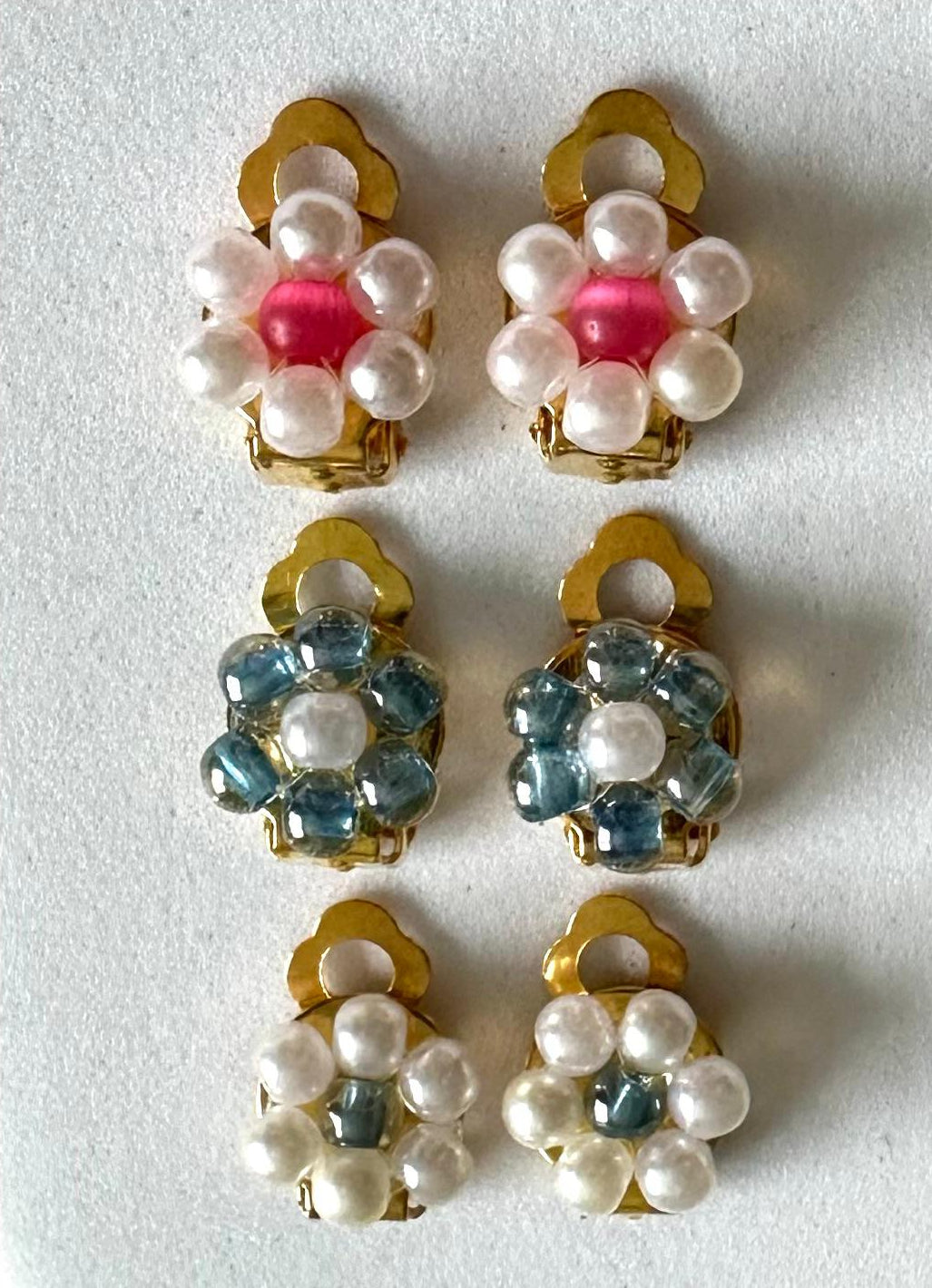 PEARL BLOSSOM - Handmade Clip-on Earrings
