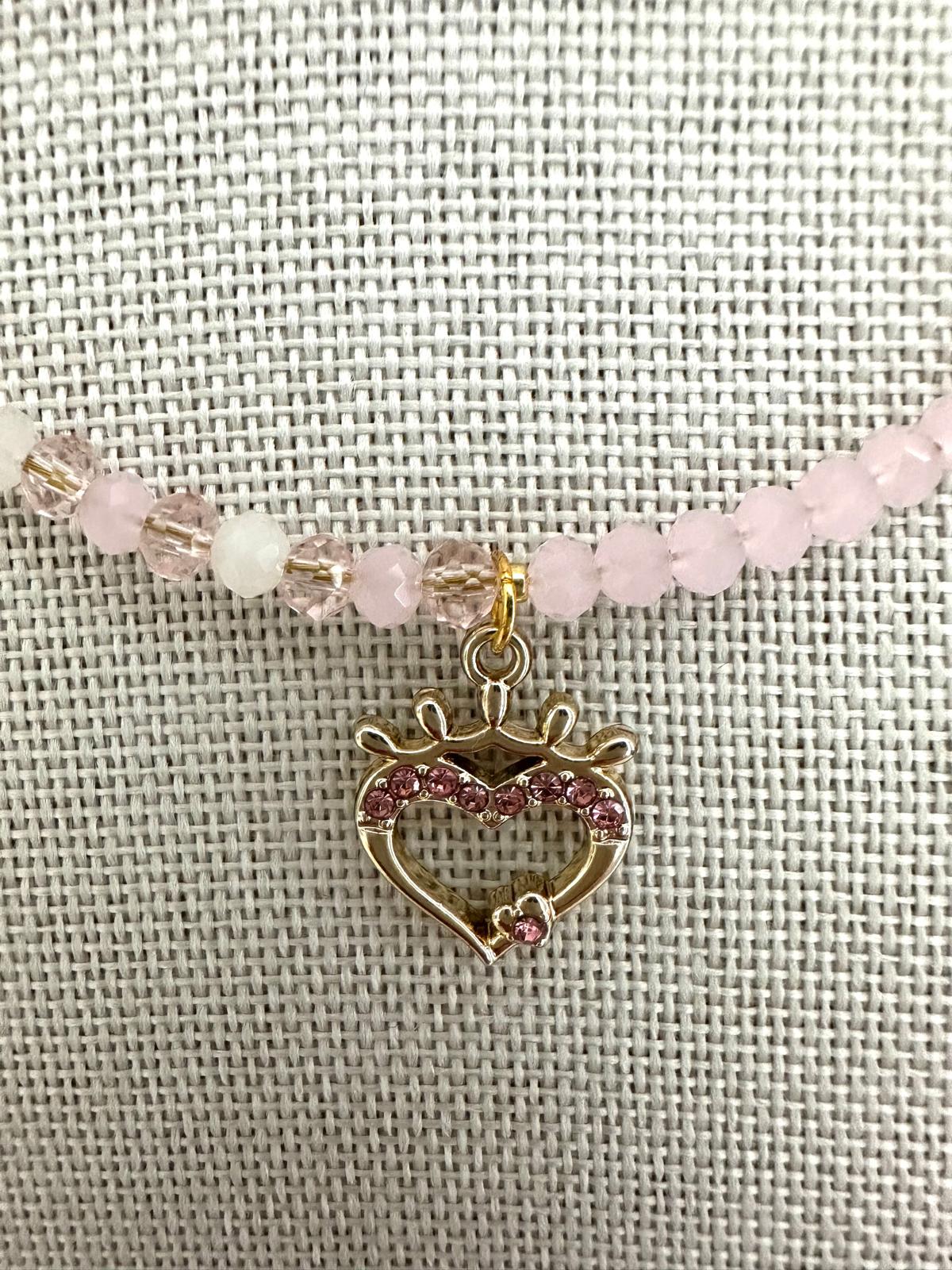 PINK HEART Handmade Necklace 