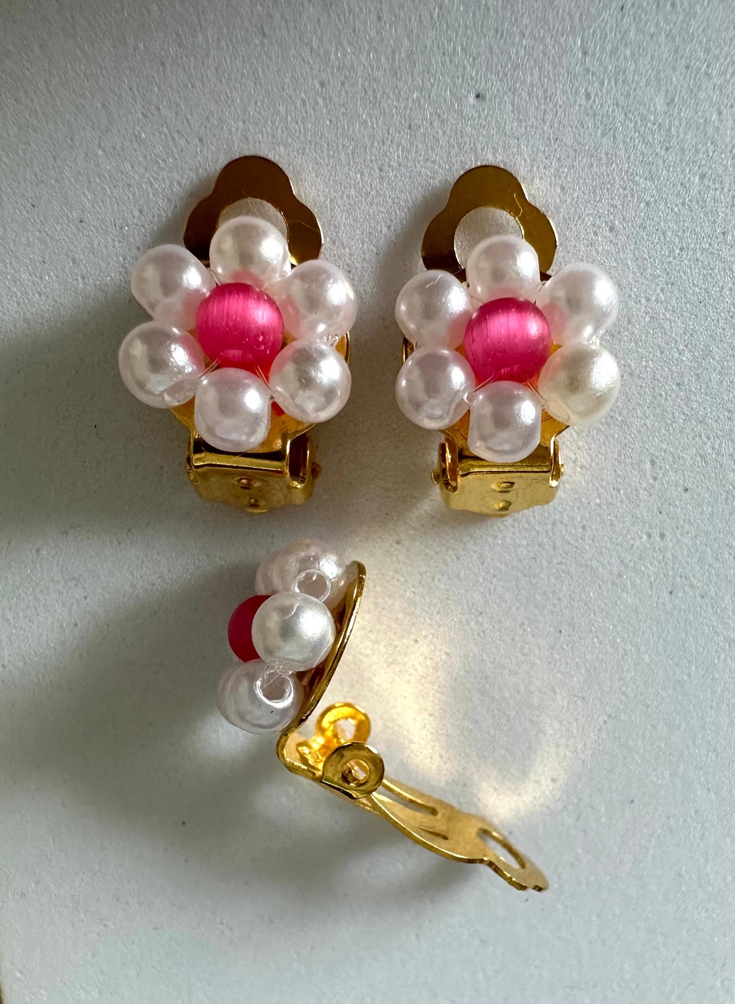 PEARL BLOSSOM - Handmade Clip-on Earrings