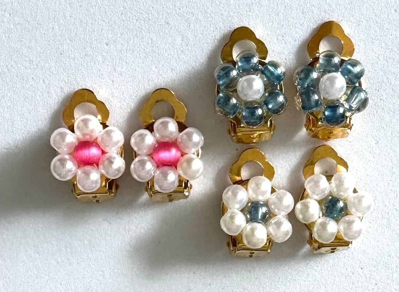 PEARL BLOSSOM - Handmade Clip-on Earrings