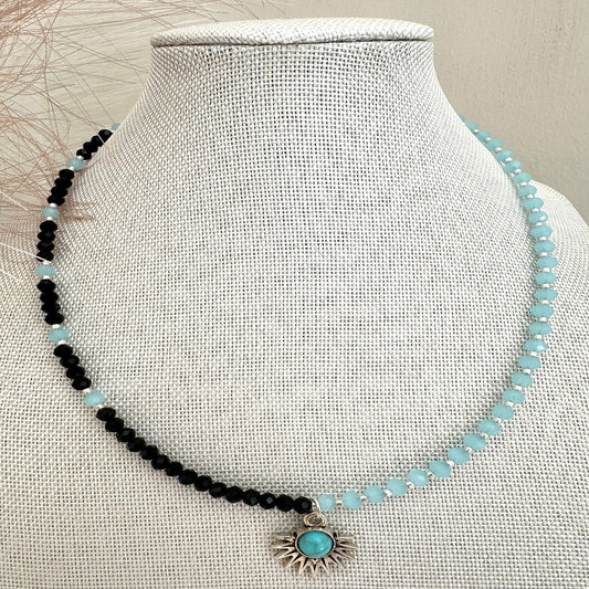 MIDNIGHT SKY GLASS Handmade Necklace