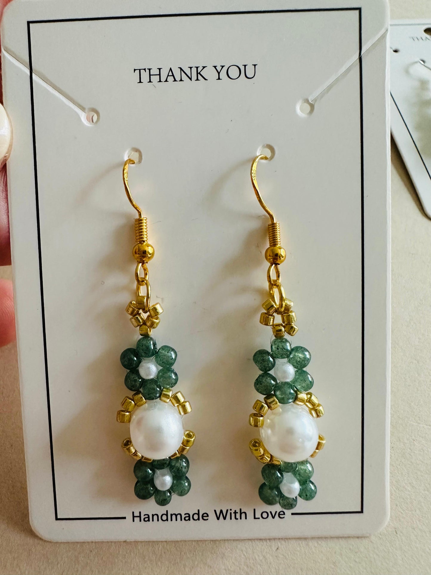 MYSTIC GARDEN PEARL Handmade Earrings - Gold or Silver Options