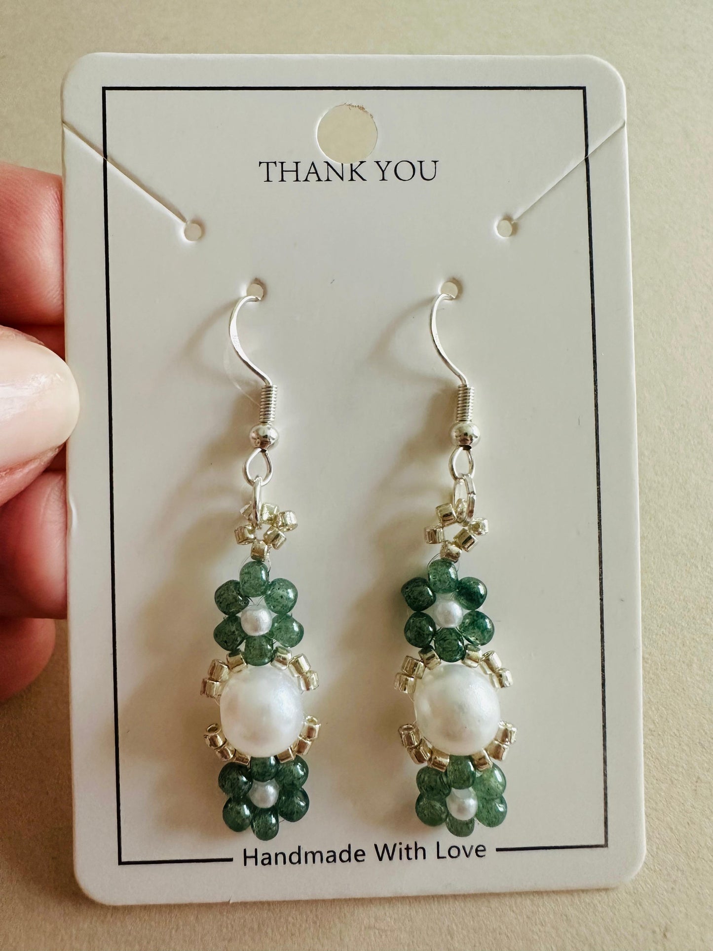 MYSTIC GARDEN PEARL Handmade Earrings - Gold or Silver Options