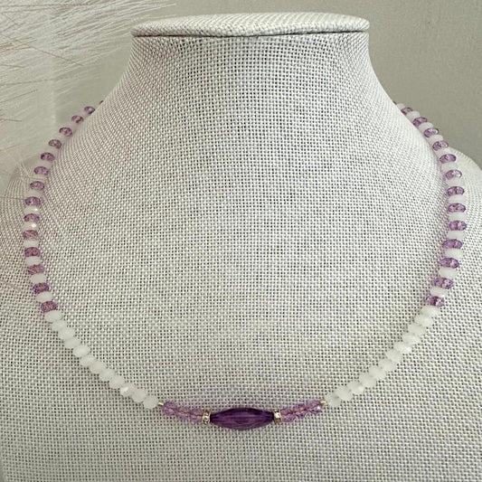  LAVENDER SHINE Handmade Necklace 