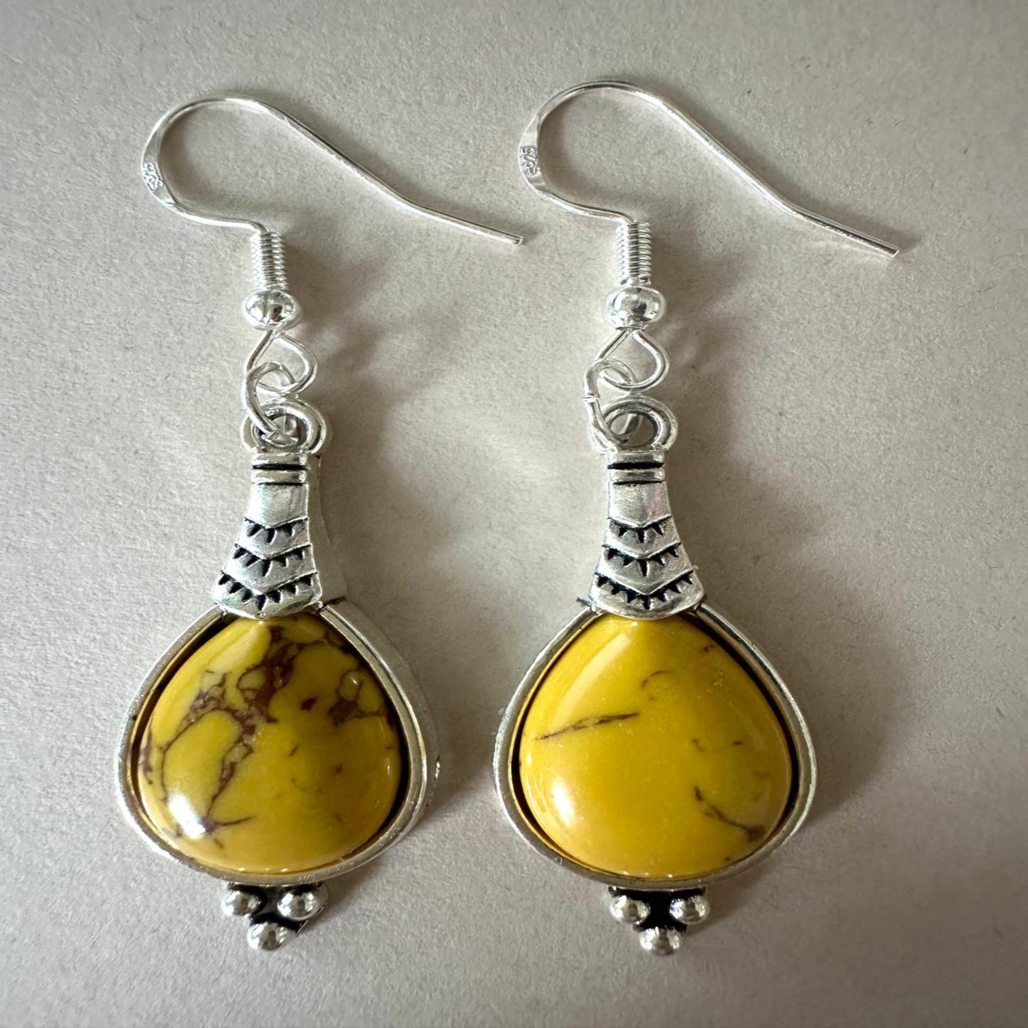 YELLOW DREAM Handmade Silver Earrings 