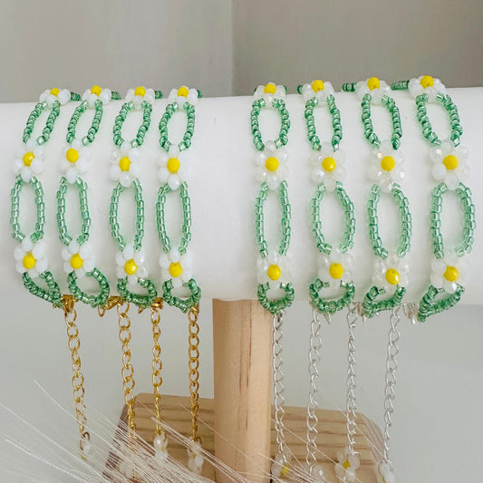 Y DAISIES Handmade Bracelet - Gold or Silver Options