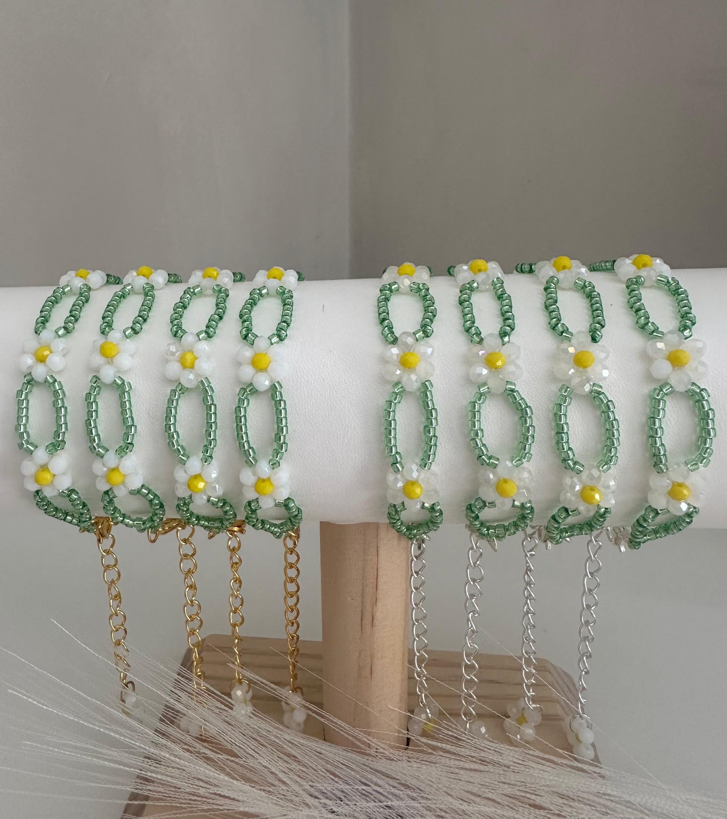 SUNNY DAISIES Handmade Bracelet - Gold or Silver Options