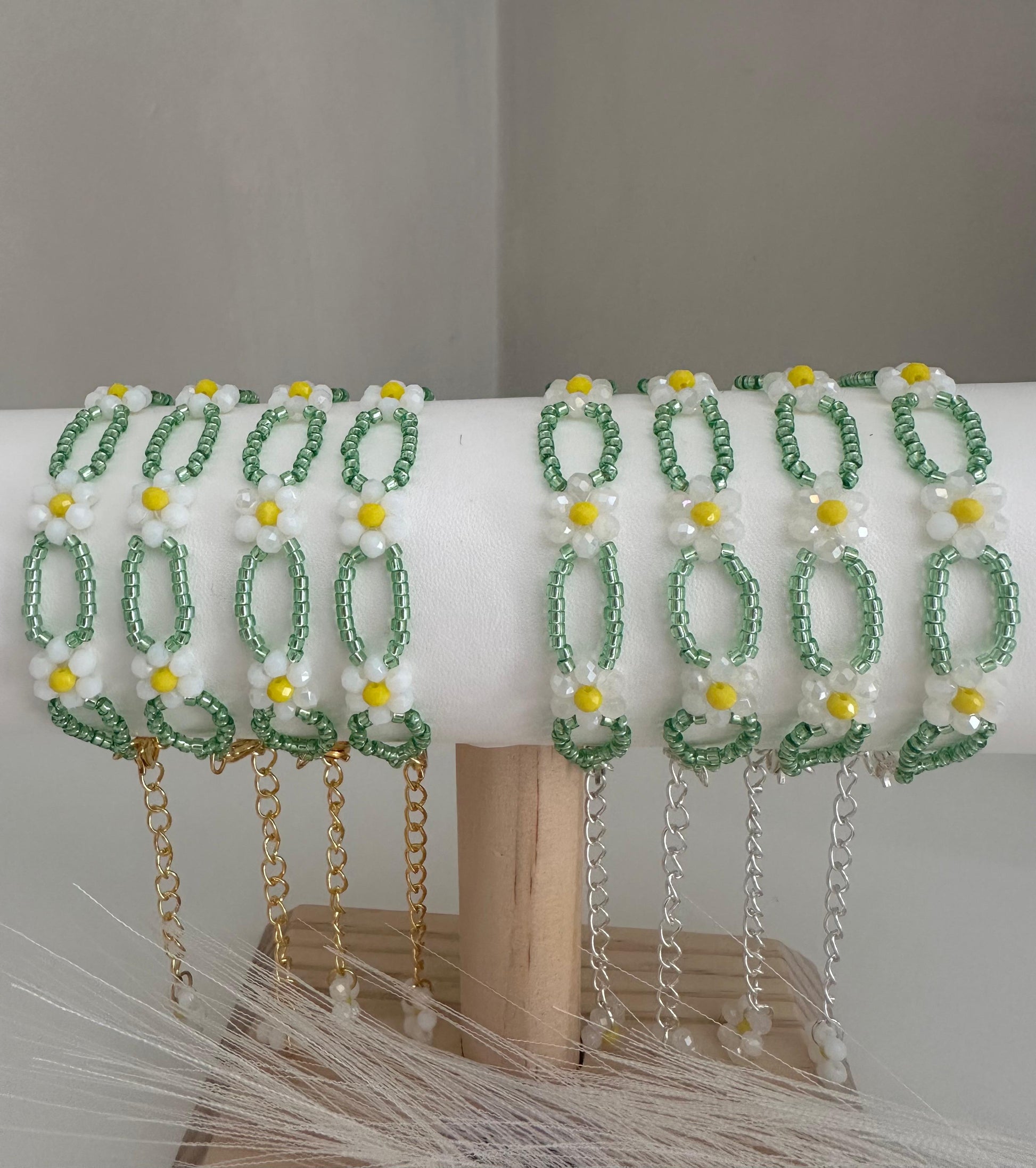 SUNNY DAISIES Handmade Bracelet - Gold or Silver Options