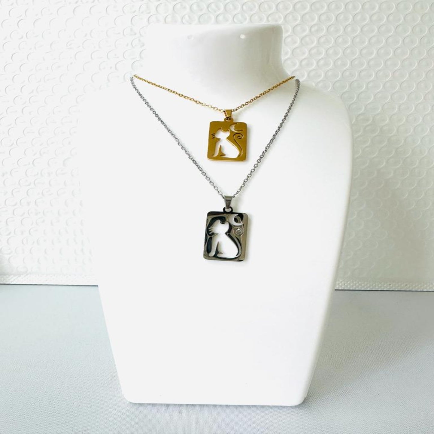 CAT Necklace - Golden and Silver Necklace