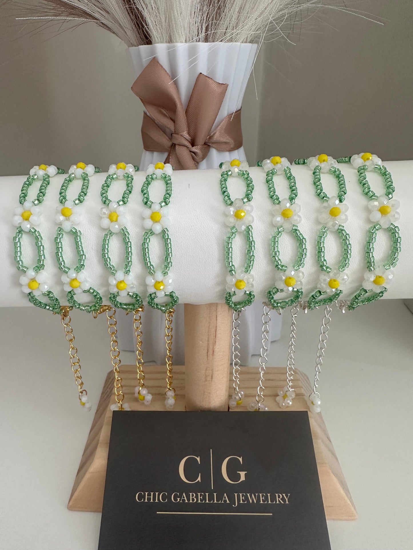 SUNNY DAISIES Handmade Bracelet - Gold or Silver Options