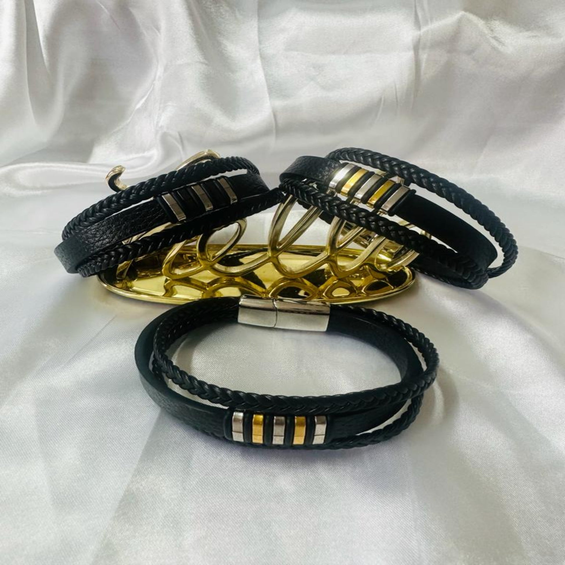 Triple-Layer Leather Bracelet
