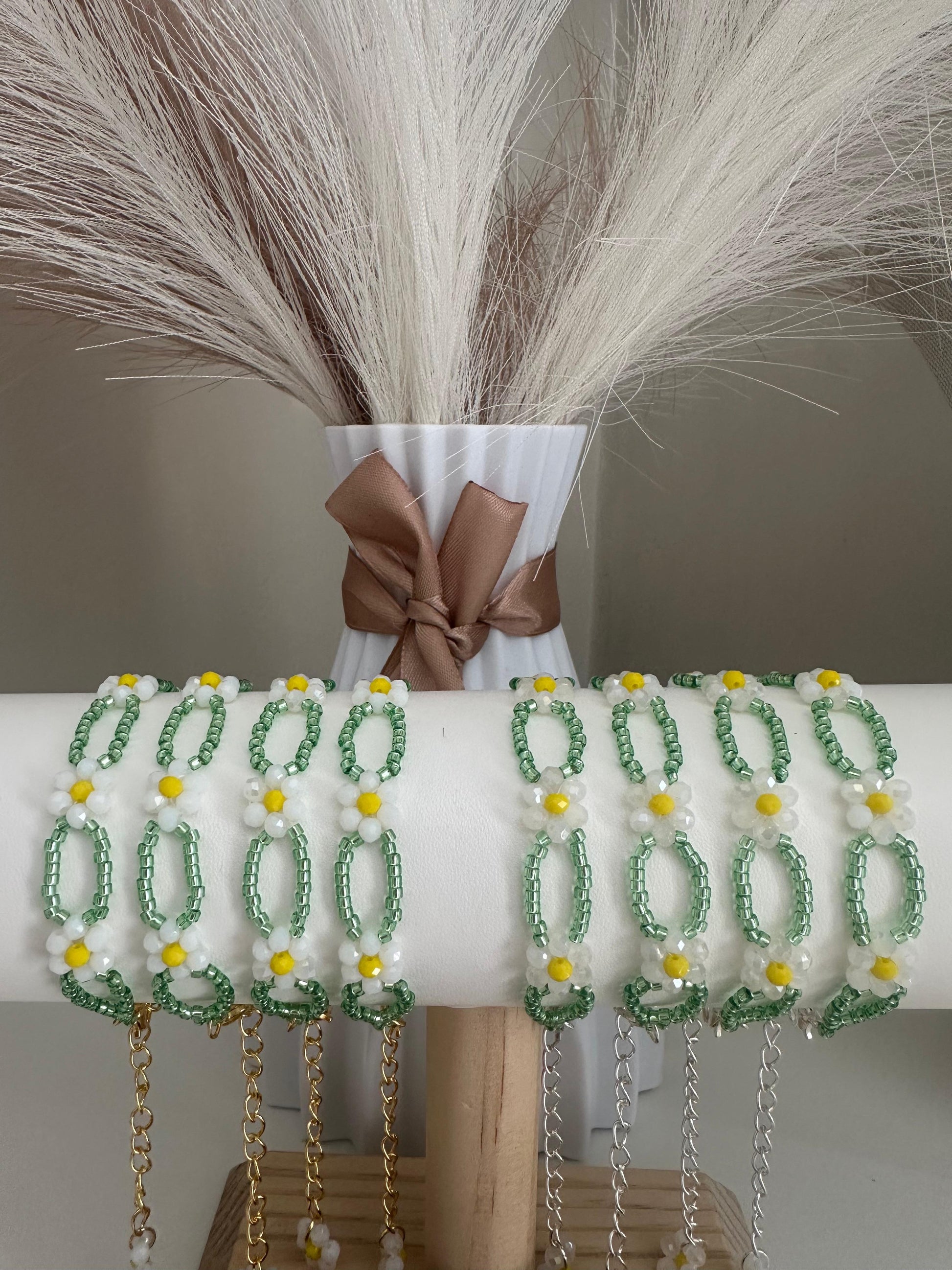 SUNNY DAISIES Handmade Bracelet - Gold or Silver Options