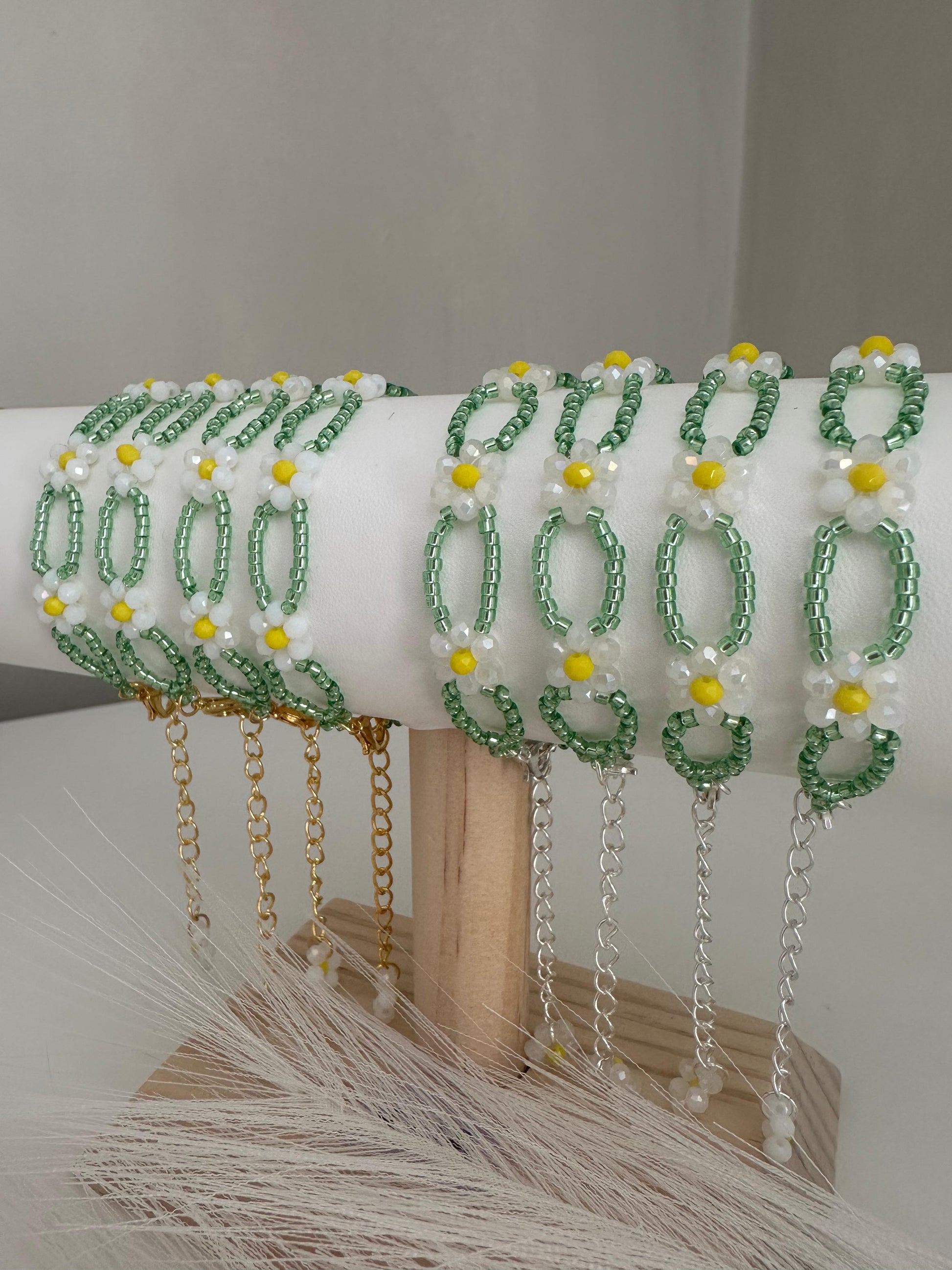 SUNNY DAISIES Handmade Bracelet - Gold or Silver Options