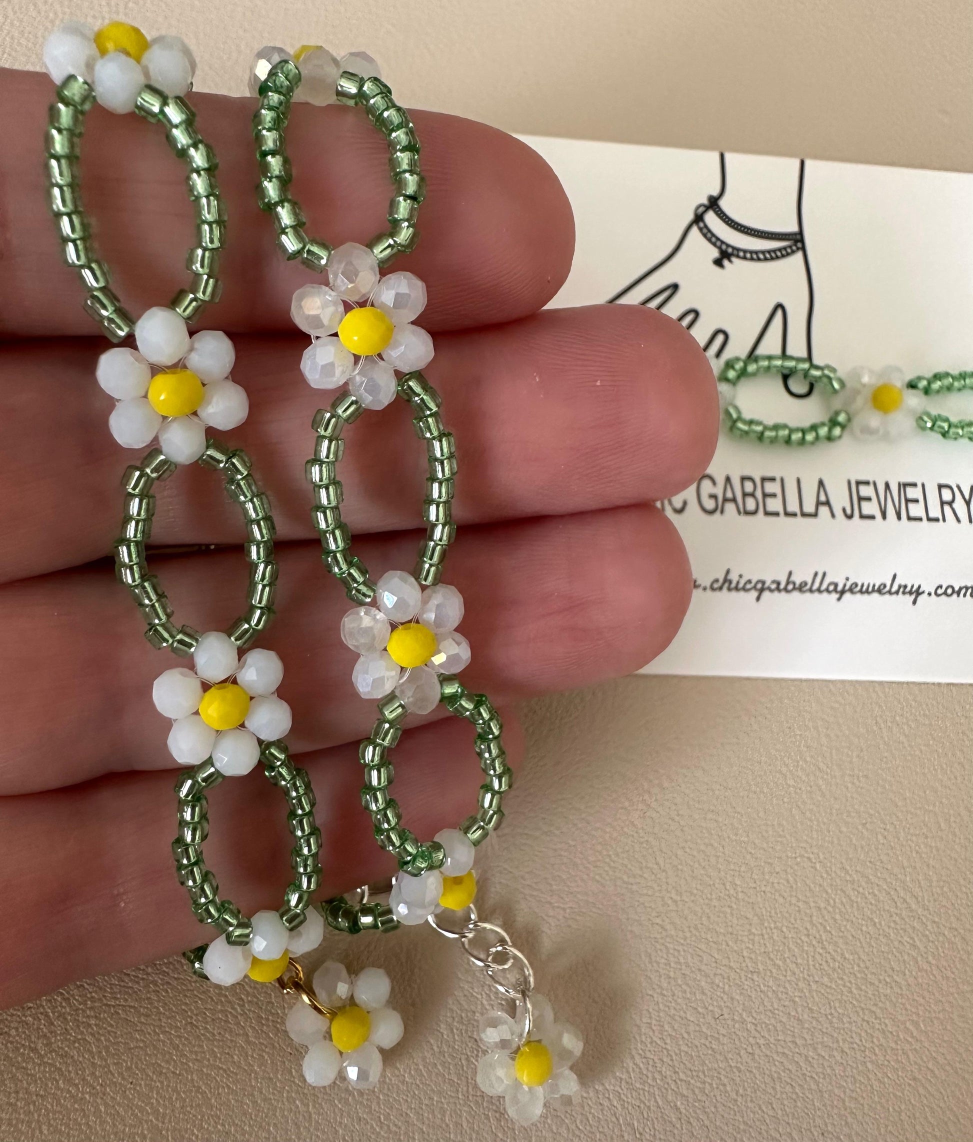 SUNNY DAISIES Handmade Bracelet - Gold or Silver Options