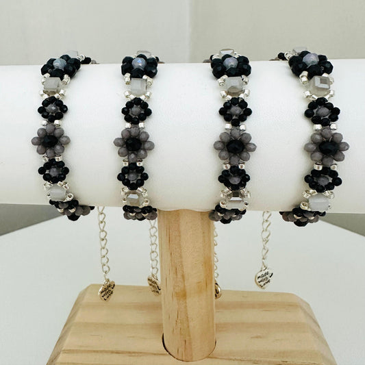 MIDNIGHT BLOSSOM Handmade Bracelet