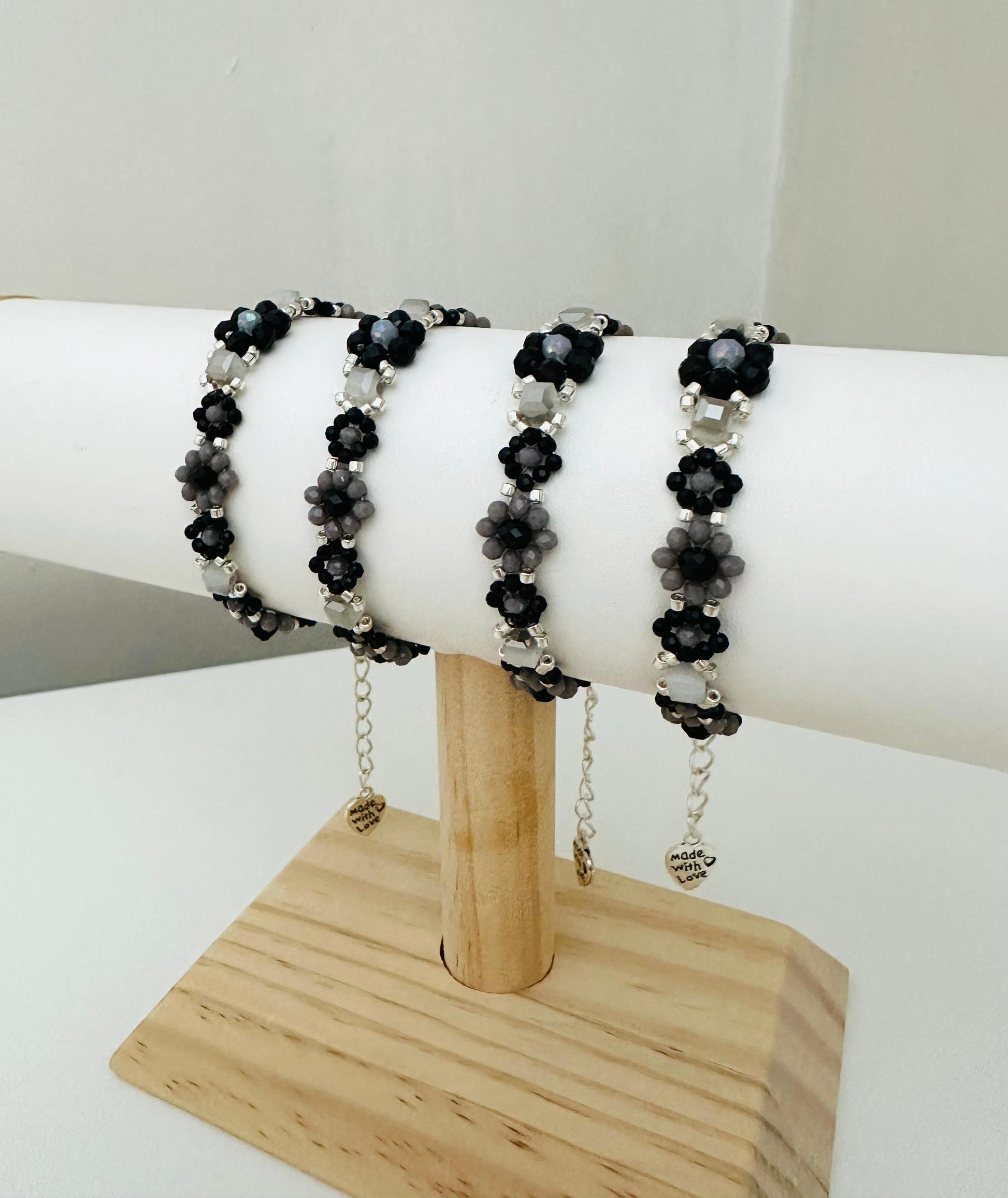 MIDNIGHT BLOSSOM Handmade Bracelet