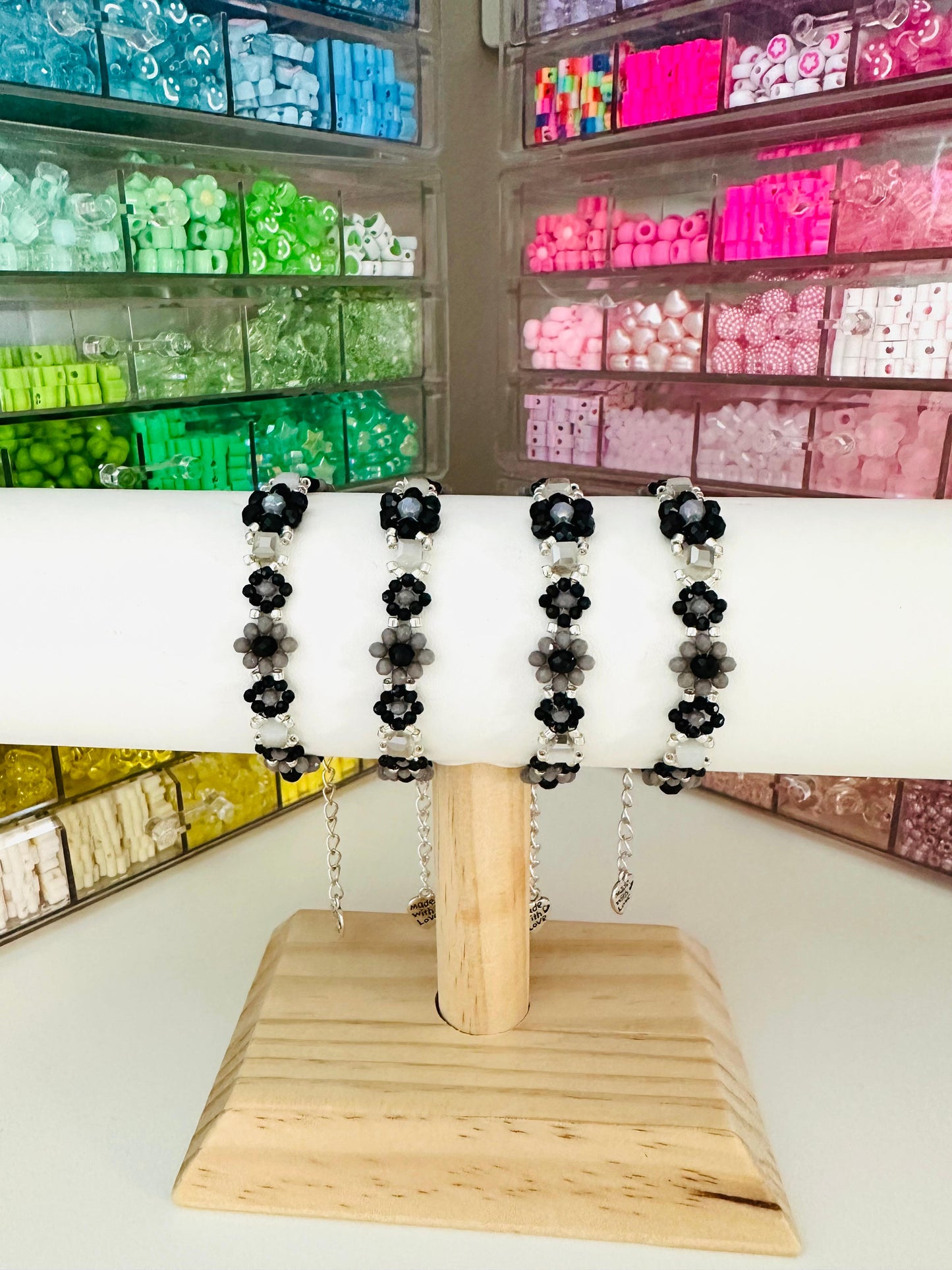 MIDNIGHT BLOSSOM Handmade Bracelet