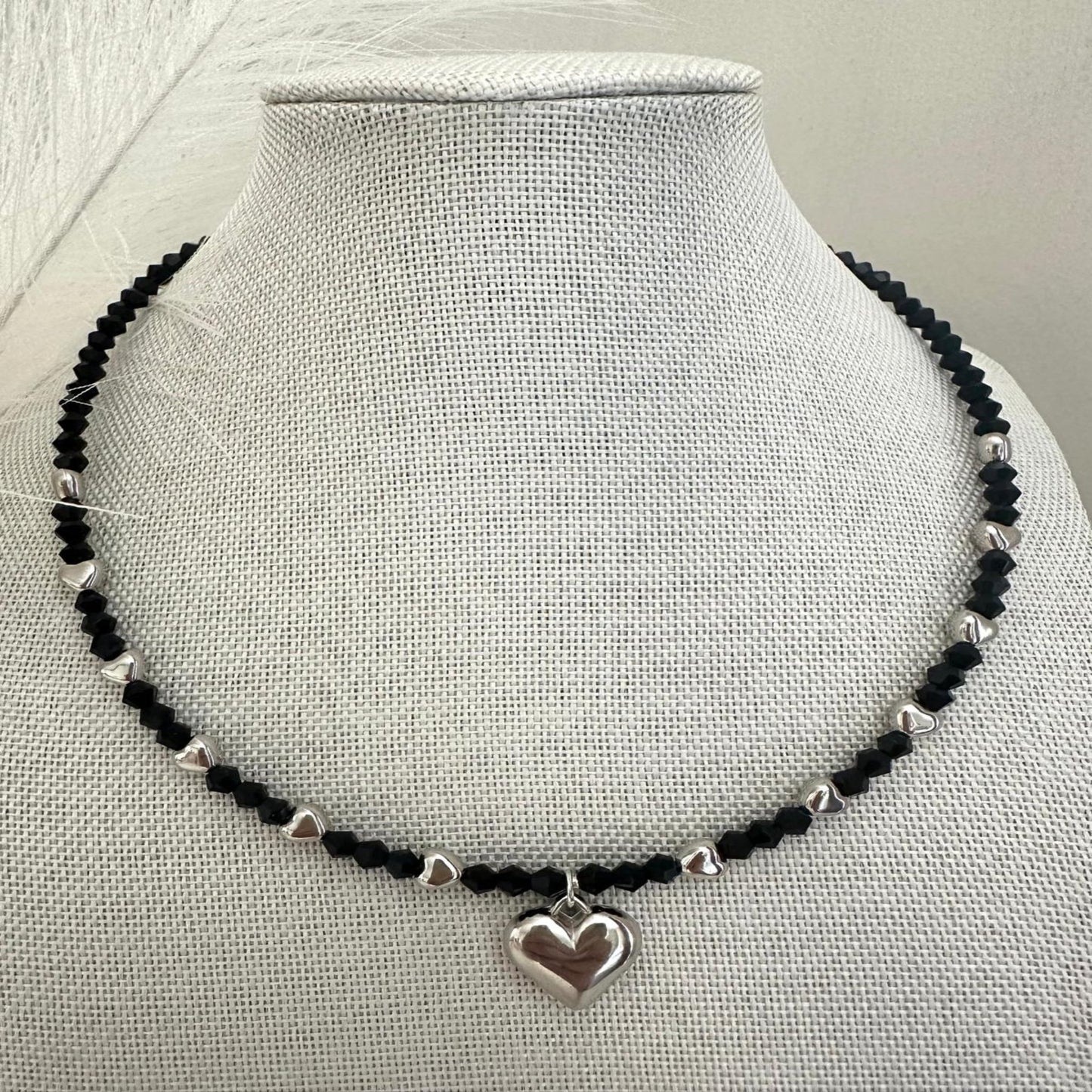  MIDNIGHT HEART Handmade Necklace