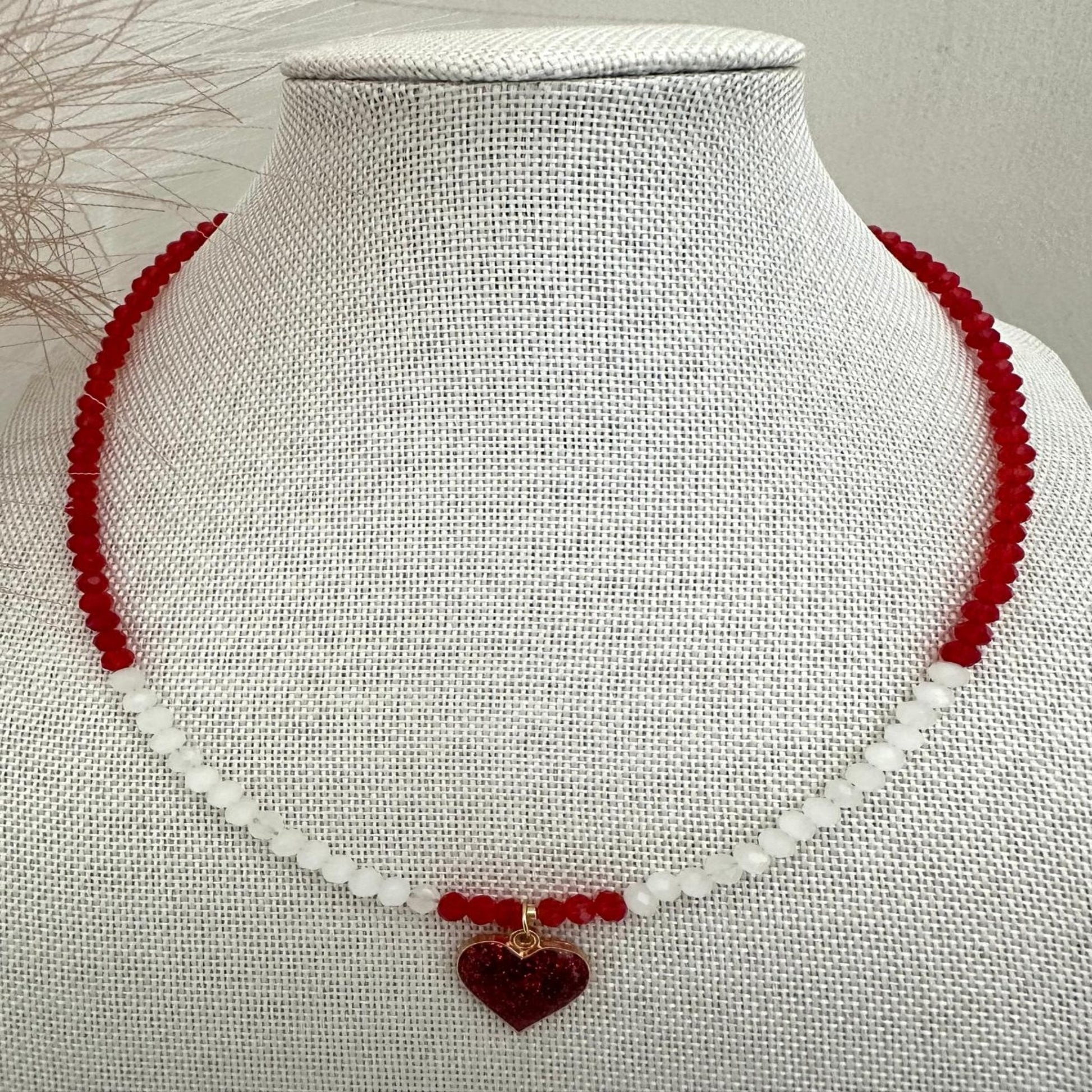 BLUSHING HEART Handmade Necklace 