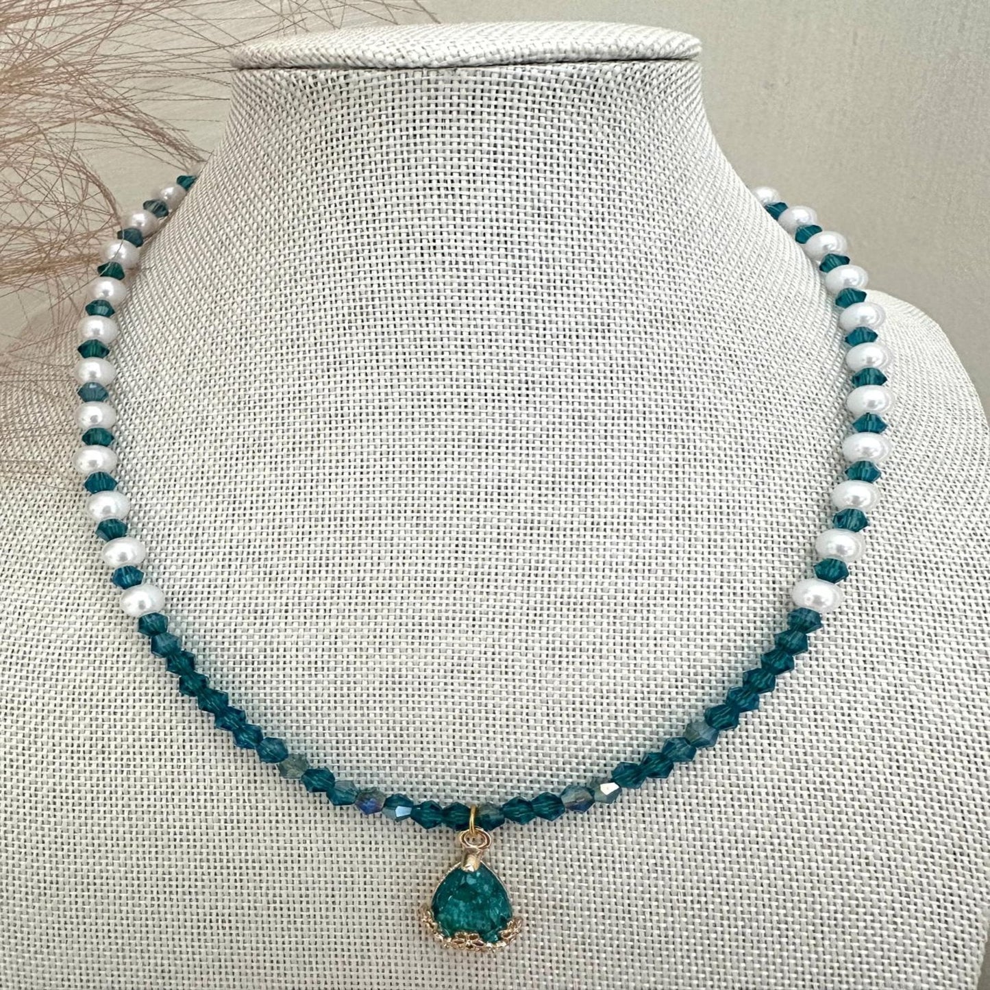 MYSTIC TURQUOISE Pearl Handmade Necklace