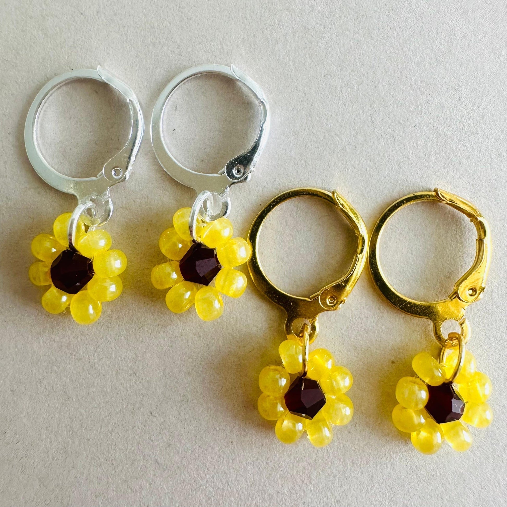 SUNFLOWER BLOOM Handmade Earrings - Gold or Silver Options