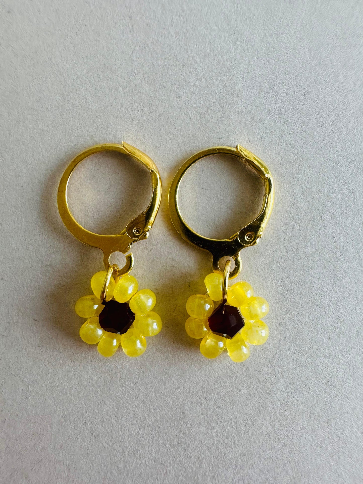 SUNFLOWER BLOOM Handmade Earrings - Gold or Silver Options