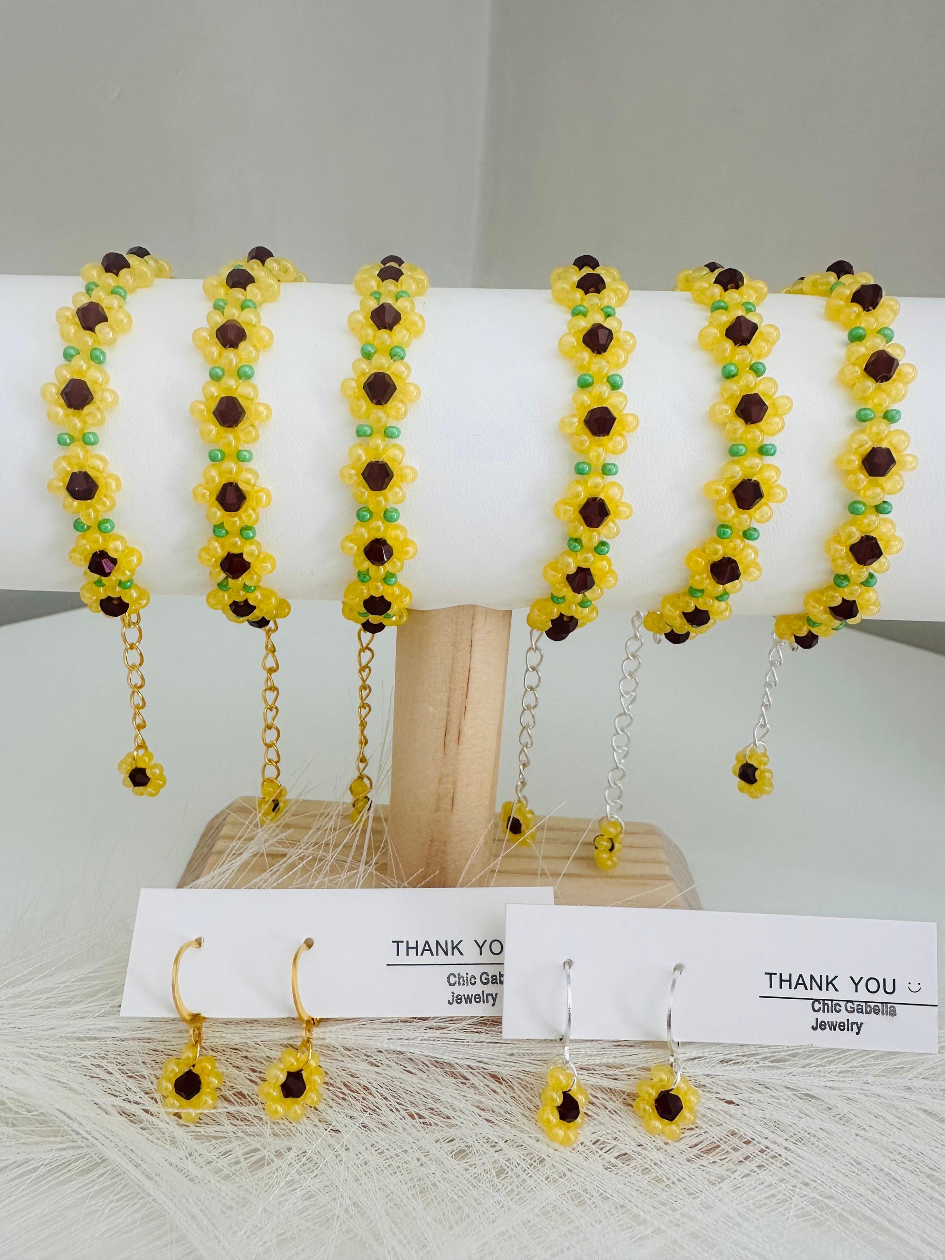 SUNFLOWER BLOOM Handmade Earrings - Gold or Silver Options