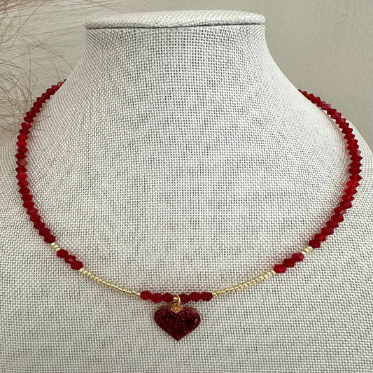 GARNET GLAMOUR LOVE Handmade Necklace 