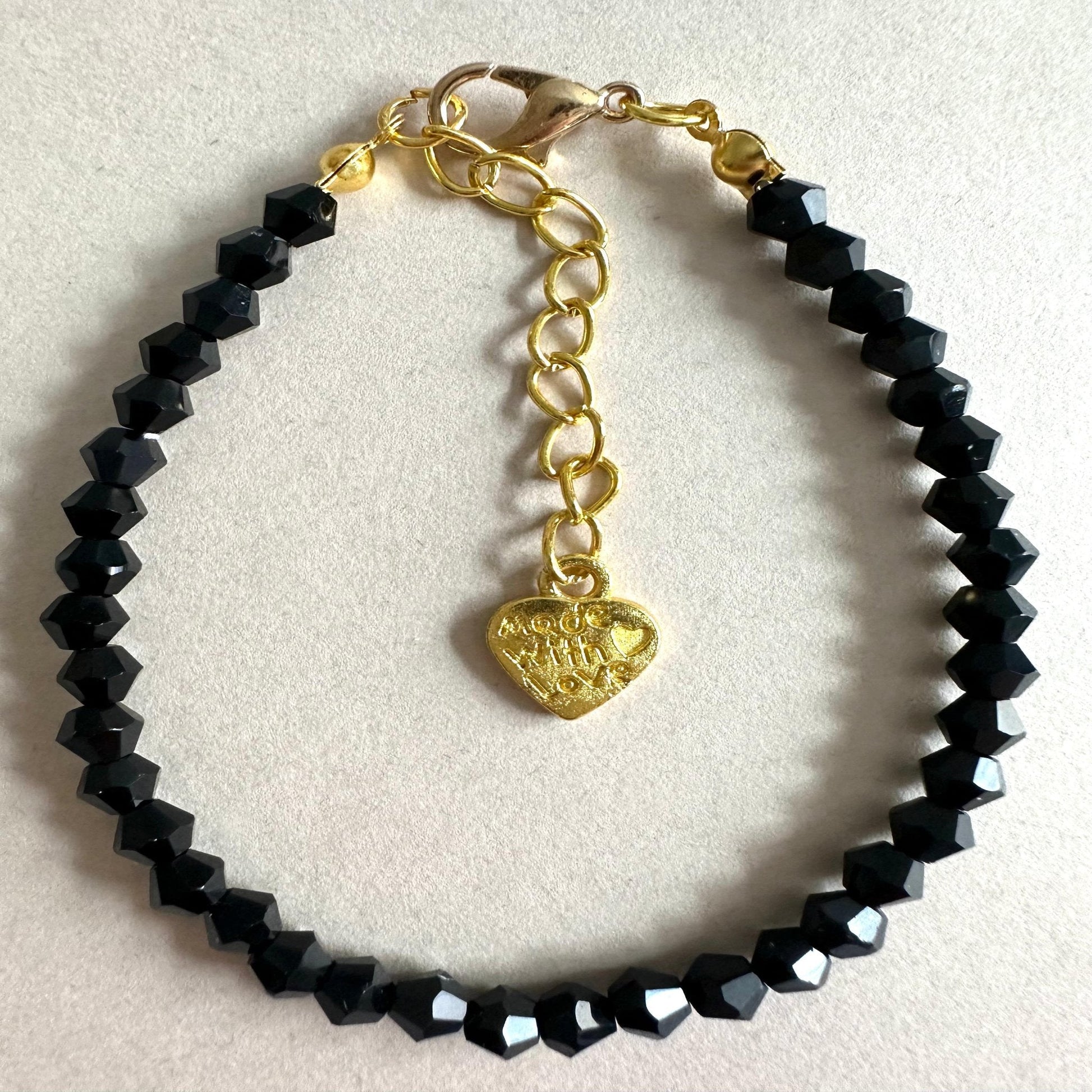 BLACK GOLD GLASS Handmade Bracelet