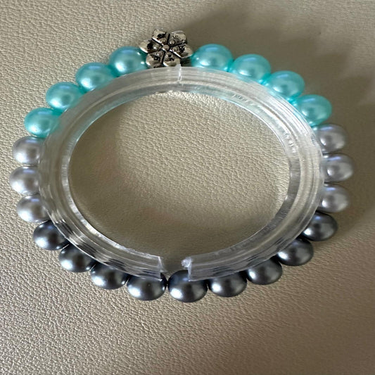 SILVER SEA BREEZE Handmade Stretch Bracelet