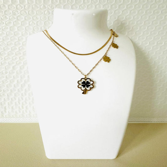 FOUR-LEAF FORTUNE Golden Necklace