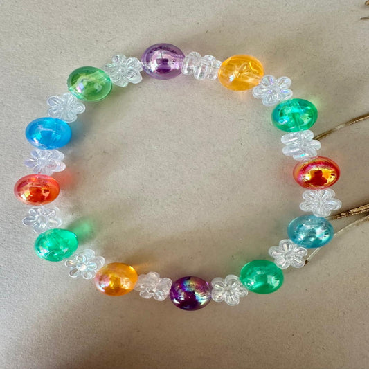 Multi color acrylic beads bracelet