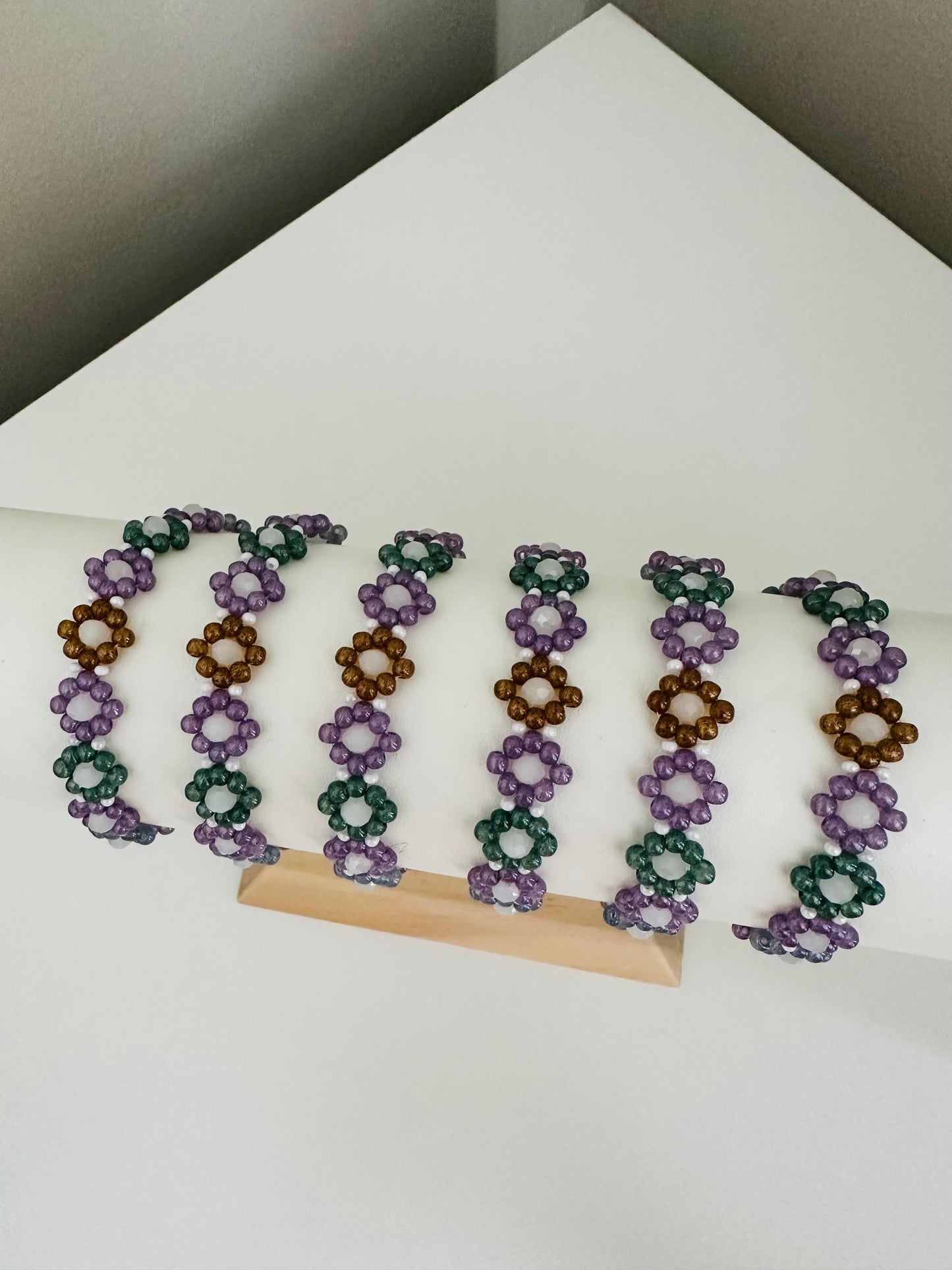 GARDEN OF GLASS PETALS Handmade Bracelet - Gold or Silver Options