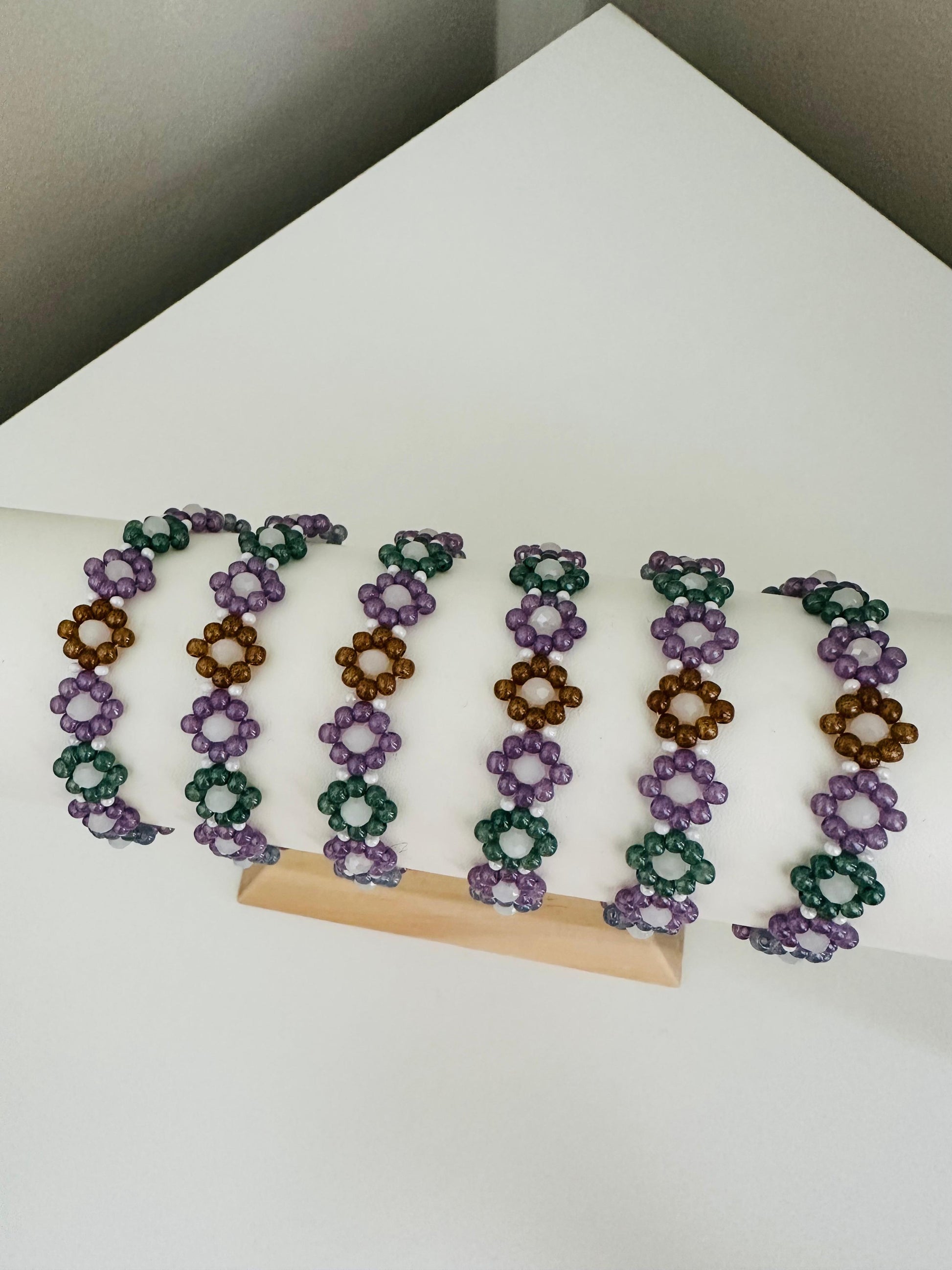 GARDEN OF GLASS PETALS Handmade Bracelet - Gold or Silver Options