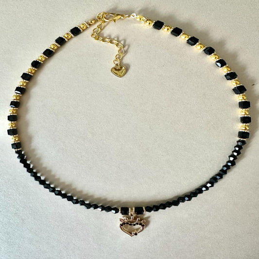 ARABELLA Handmade Black and Gold Necklace
