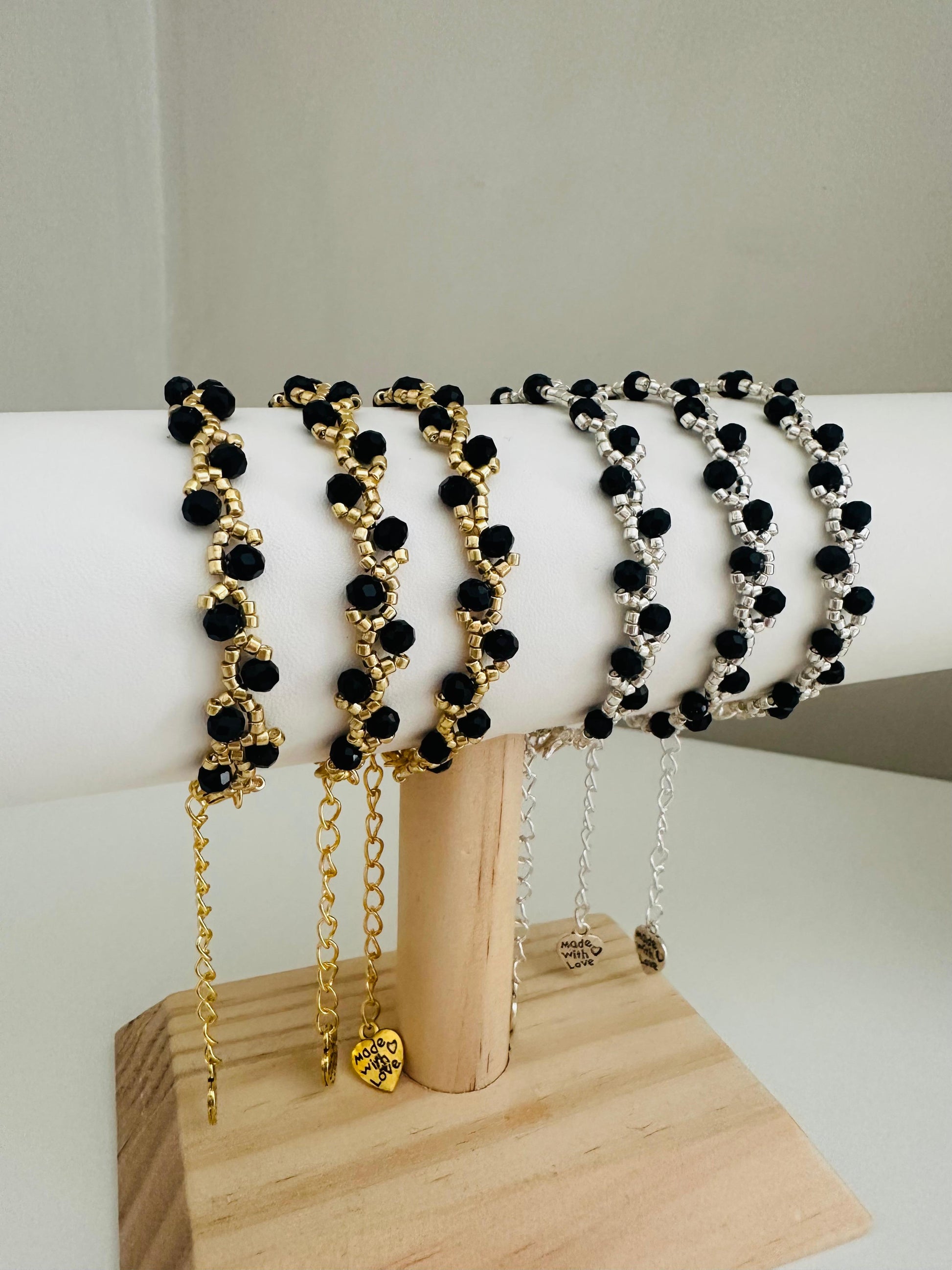 MIDNIGHT ROMANCE Handmade Bracelet - Gold or Silver Options