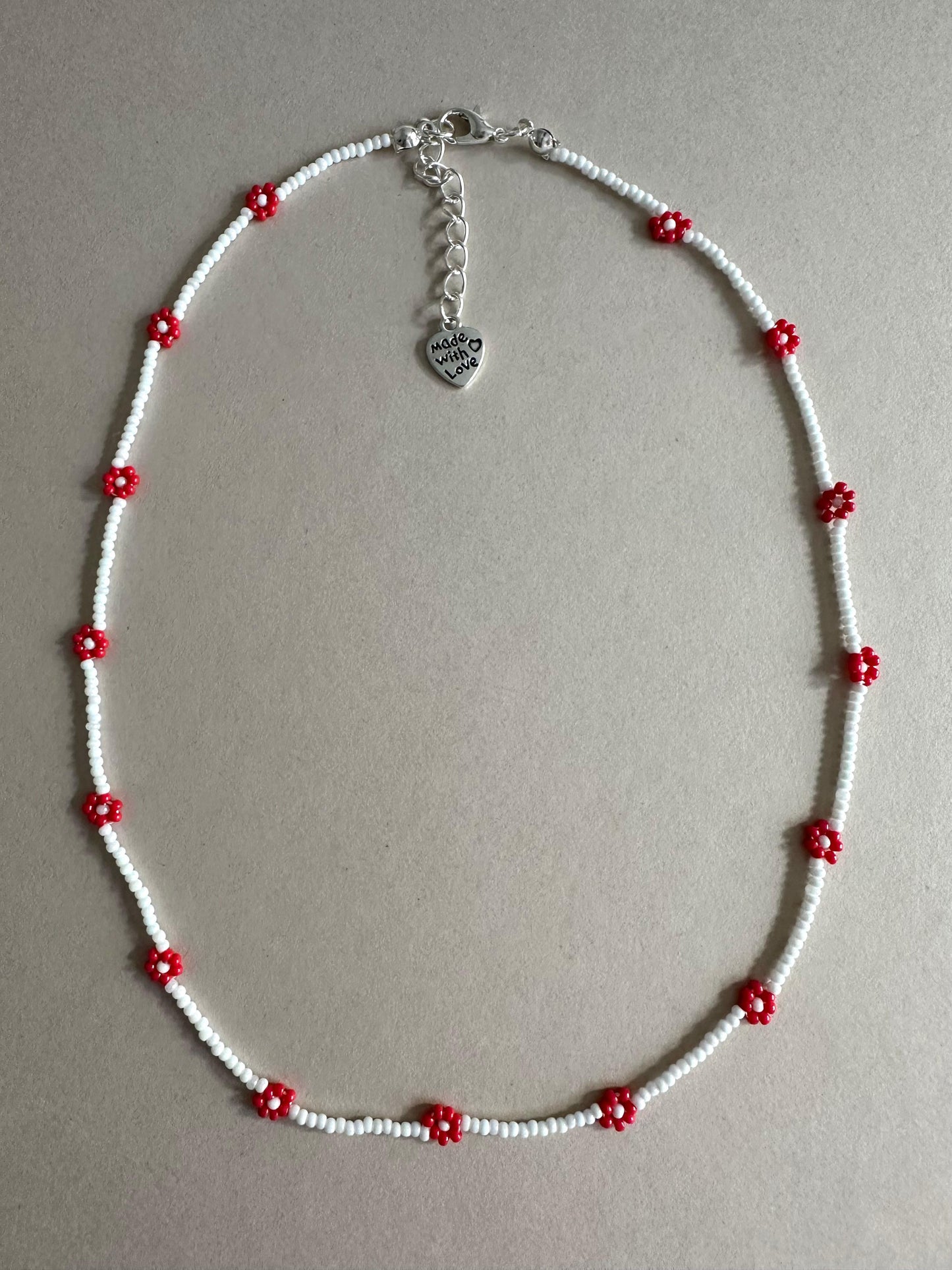 RED BLOOM DELIGHT Handmade Necklace - Elegant & Customizable Jewelry