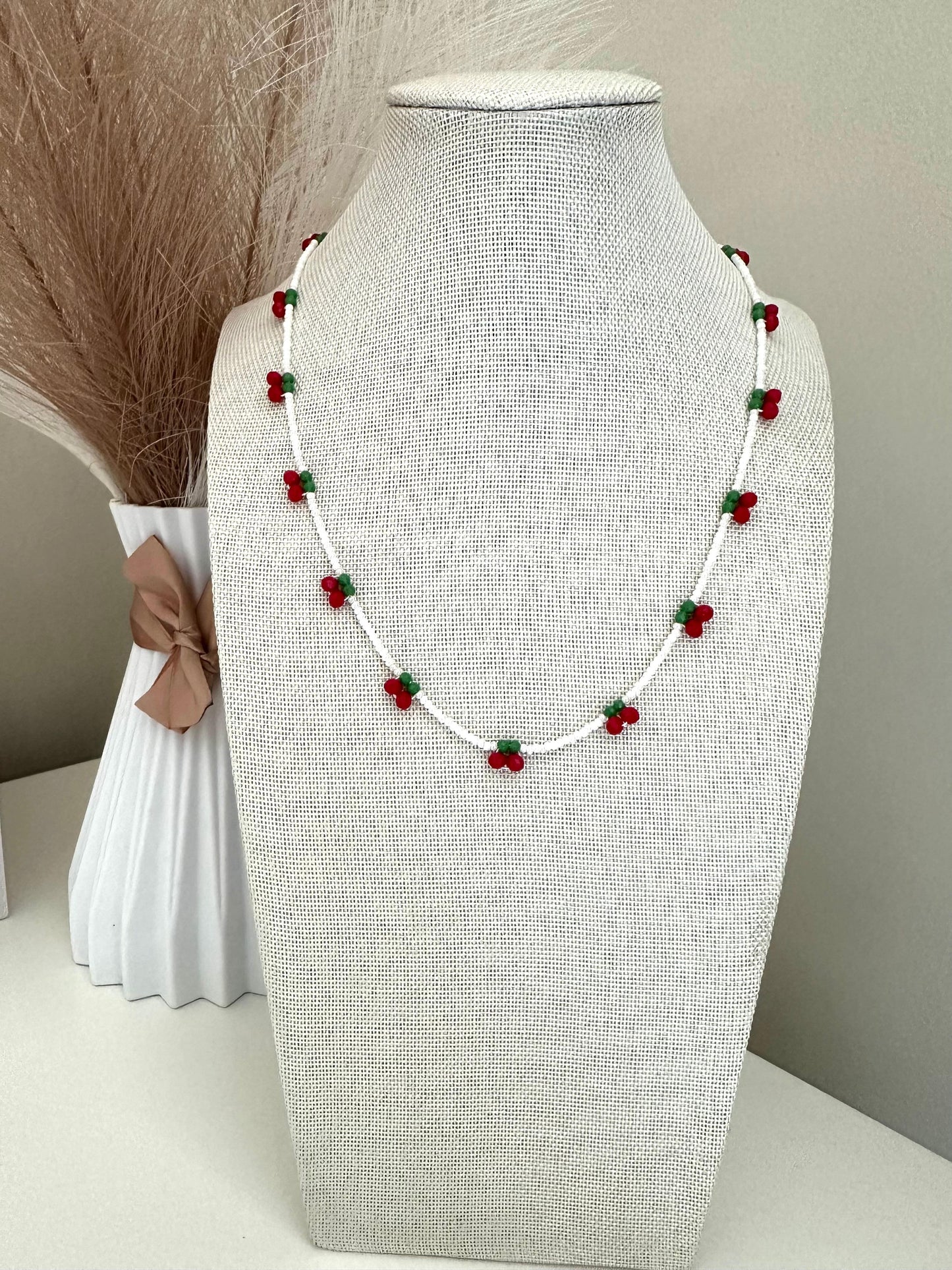 CHERRY DELIGHT Handmade Necklace - Elegant, Customizable & Unique