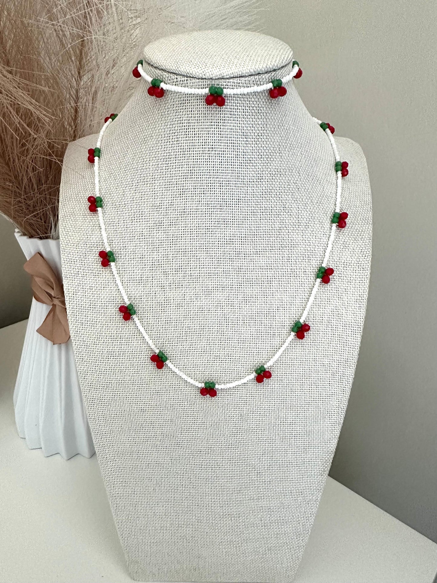 CHERRY DELIGHT Handmade Necklace - Elegant, Customizable & Unique