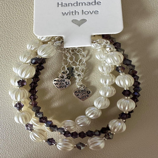 PEARLESCENT BEAUTY Handmade Bracelets (Set Of 3 Pieces)