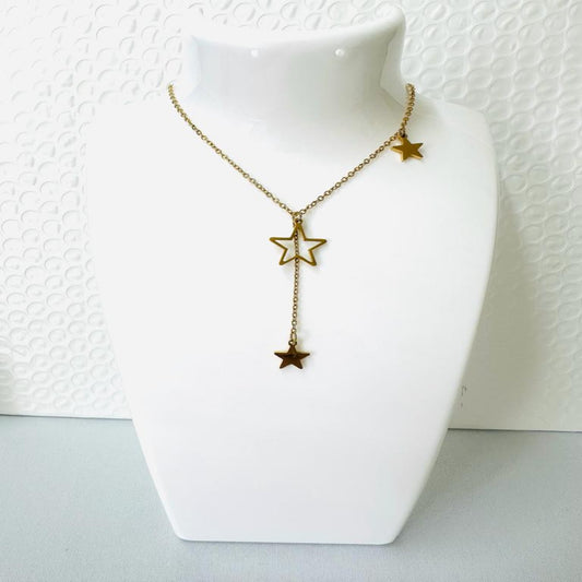 STARS 14 K Gold Plated Stainless Steel Necklace