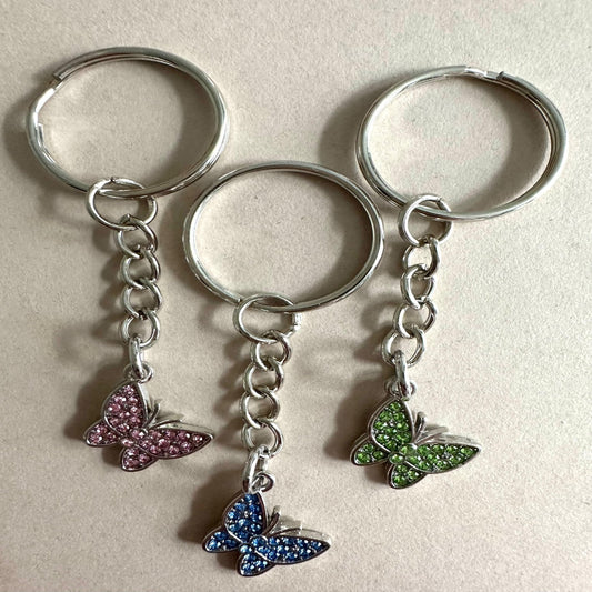 Handmade BUTTERFLY ELEGANCE Silver Keychain 