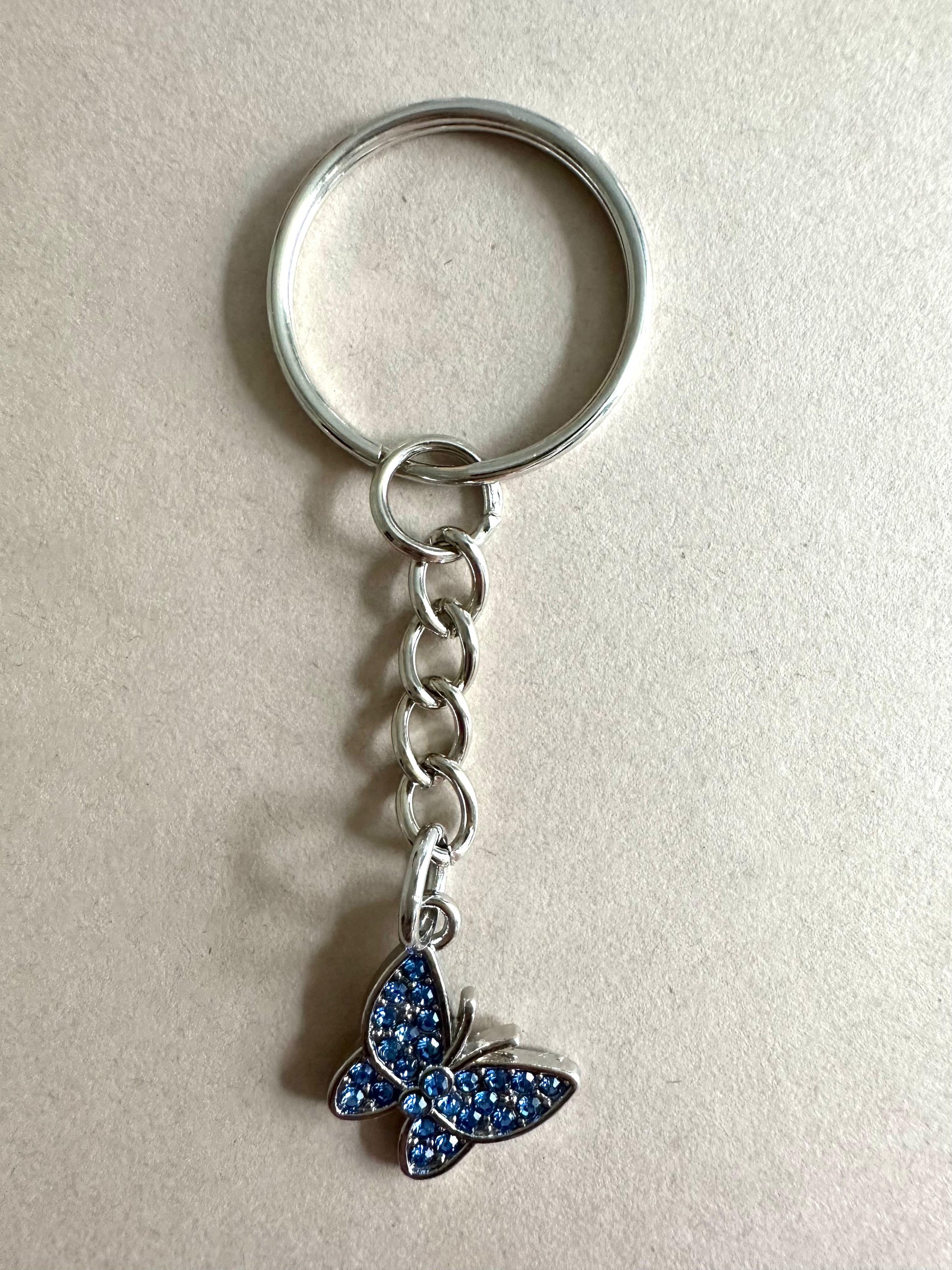 Handmade BUTTERFLY ELEGANCE Silver Keychain 