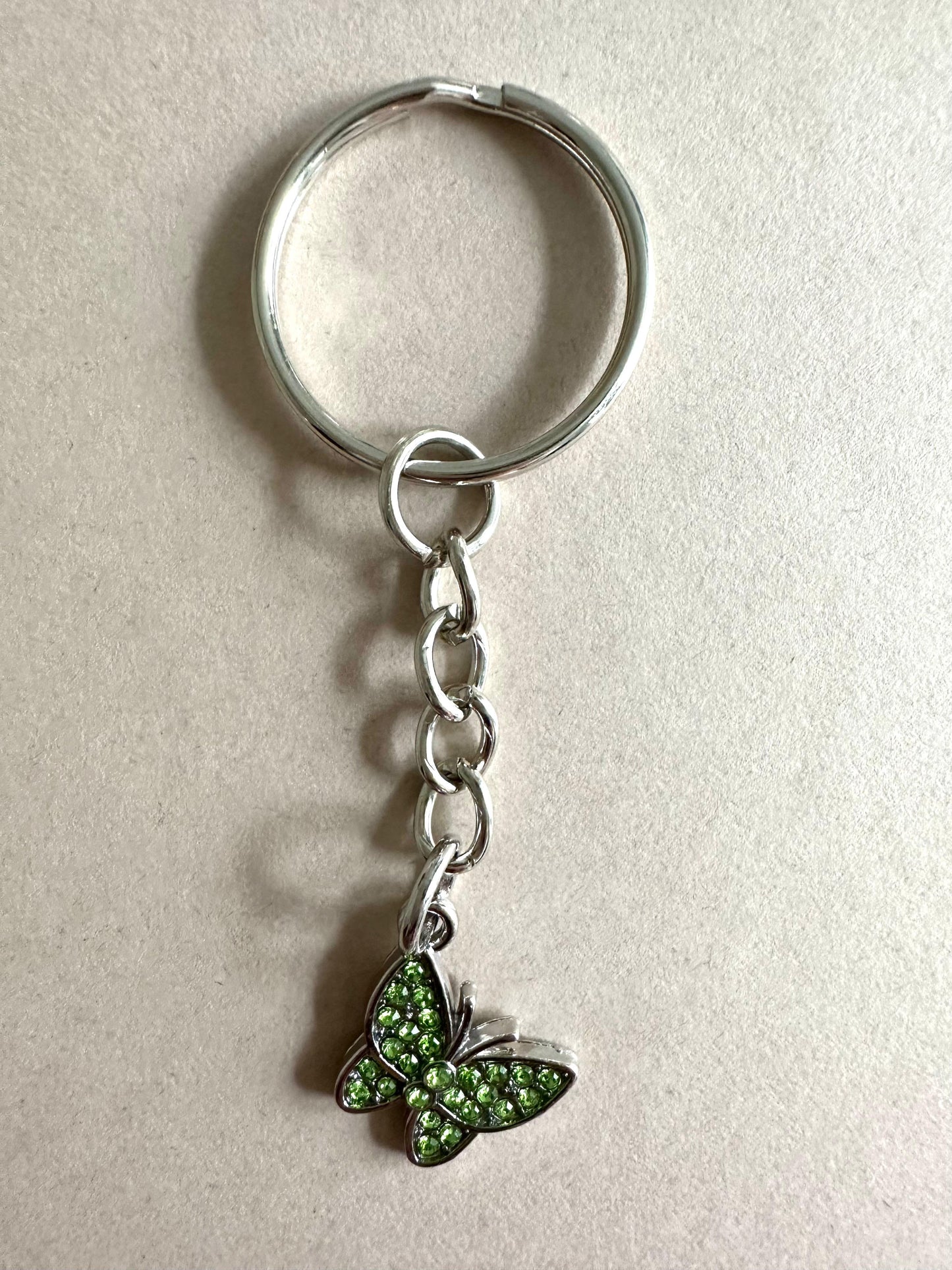 Handmade BUTTERFLY ELEGANCE Silver Keychain 