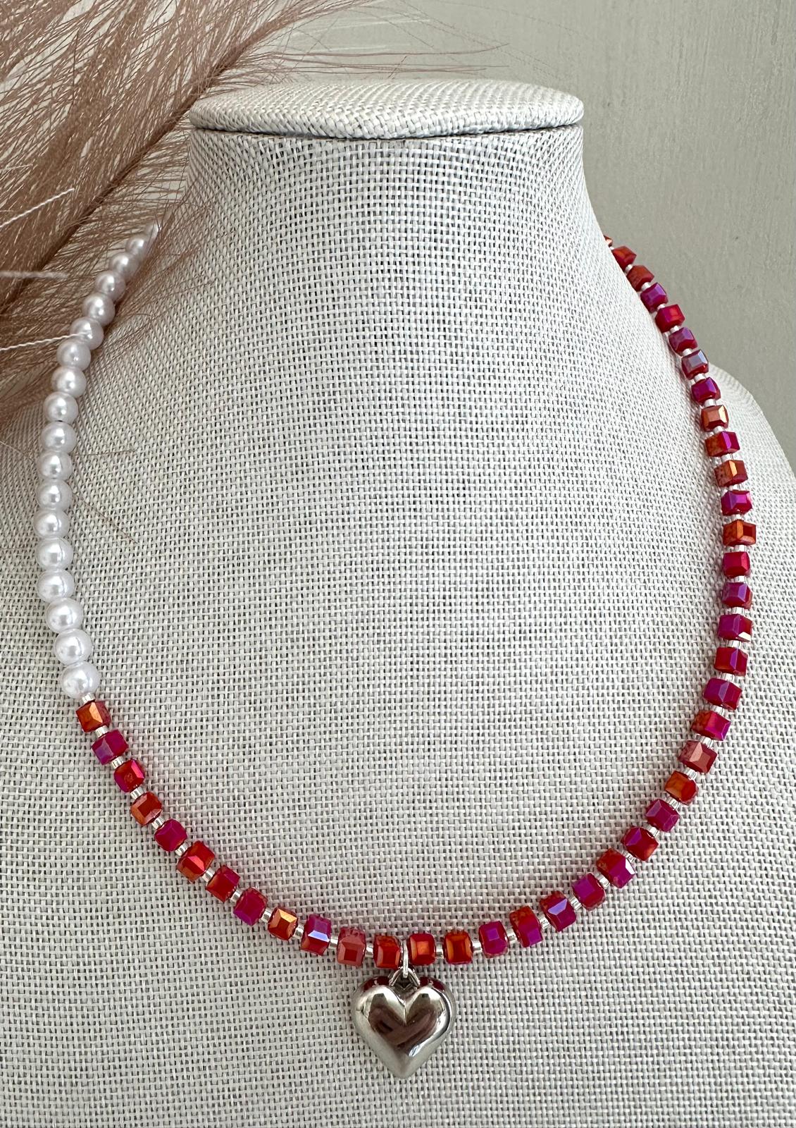 PEARLY COLORFUL LOVE Handmade Necklace