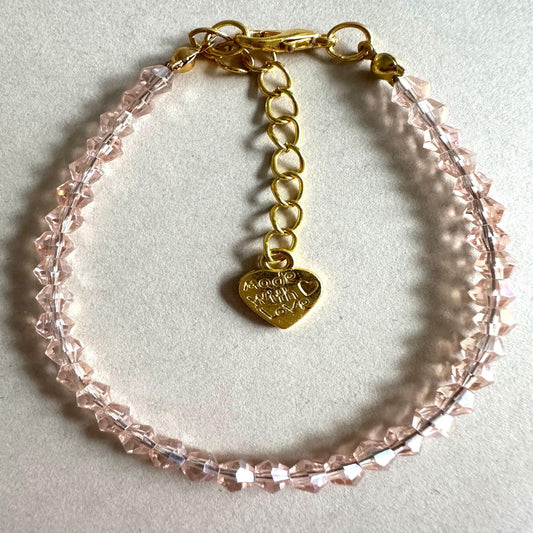 PINK GOLD GLASS Handmade Bracelet