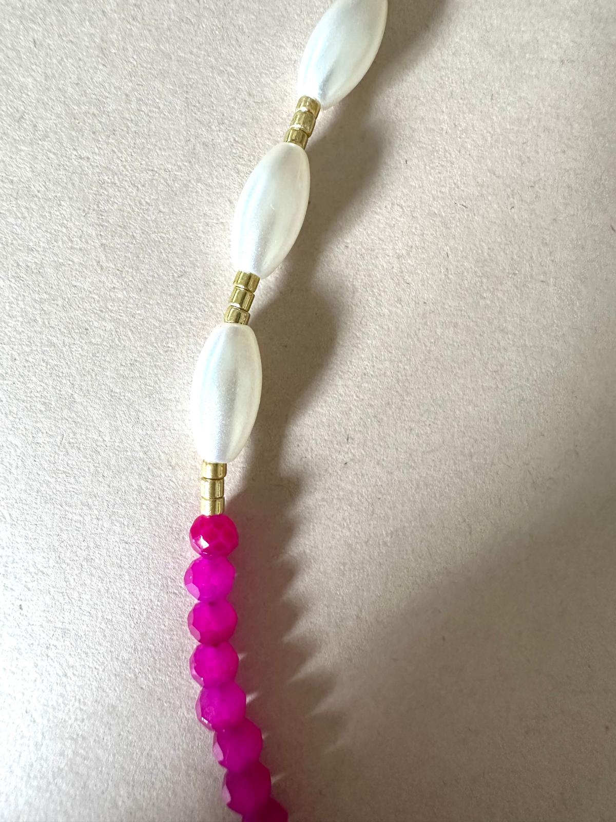 PEARLY FUCHSIA LOVE Handmade Necklace