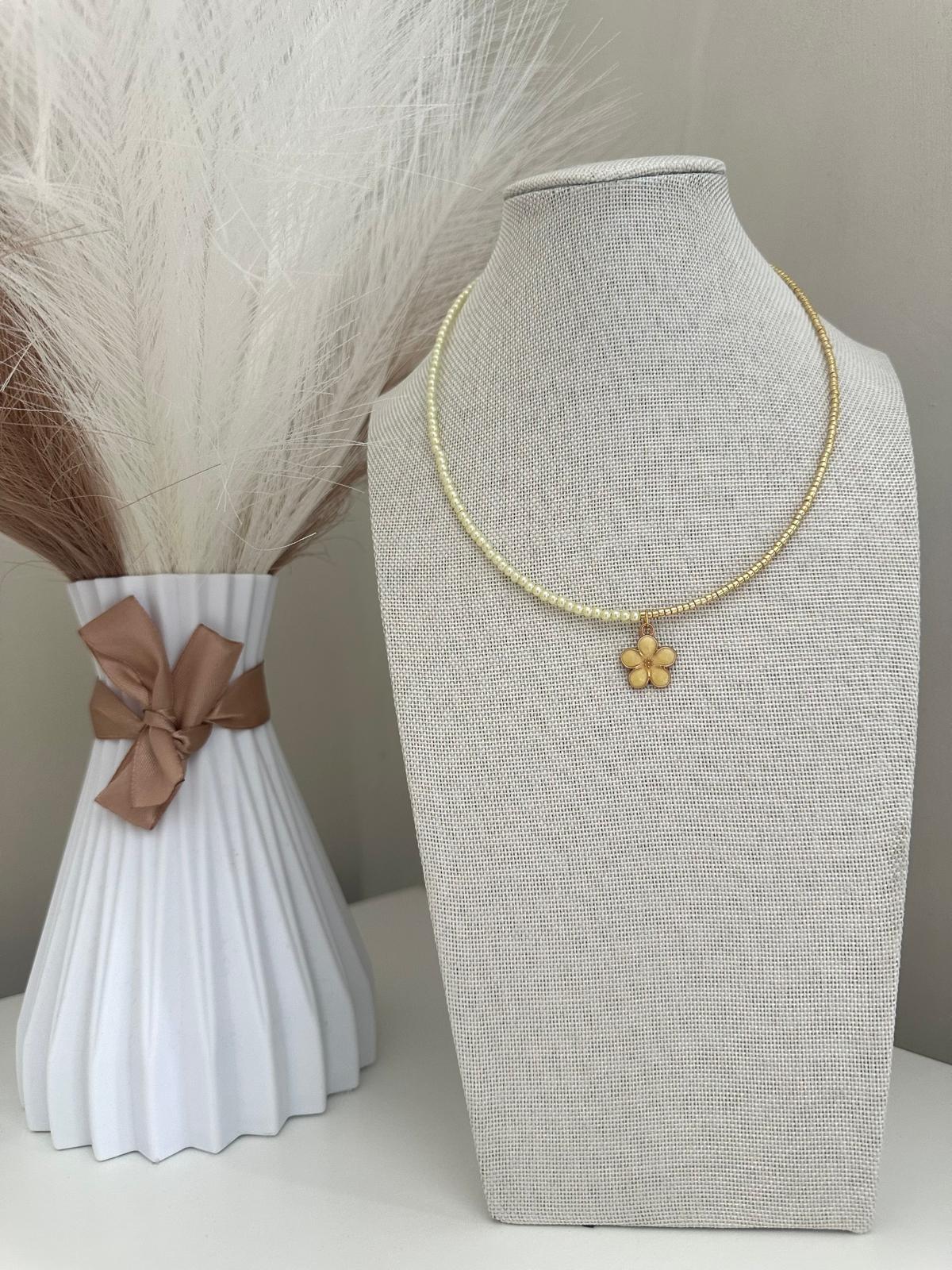 FLORAL SYMPHONY GOLD Handmade Necklace