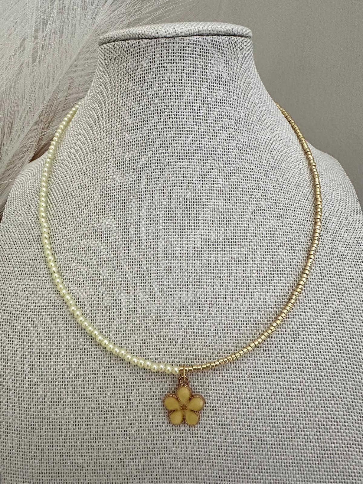 FLORAL SYMPHONY GOLD Handmade Necklace